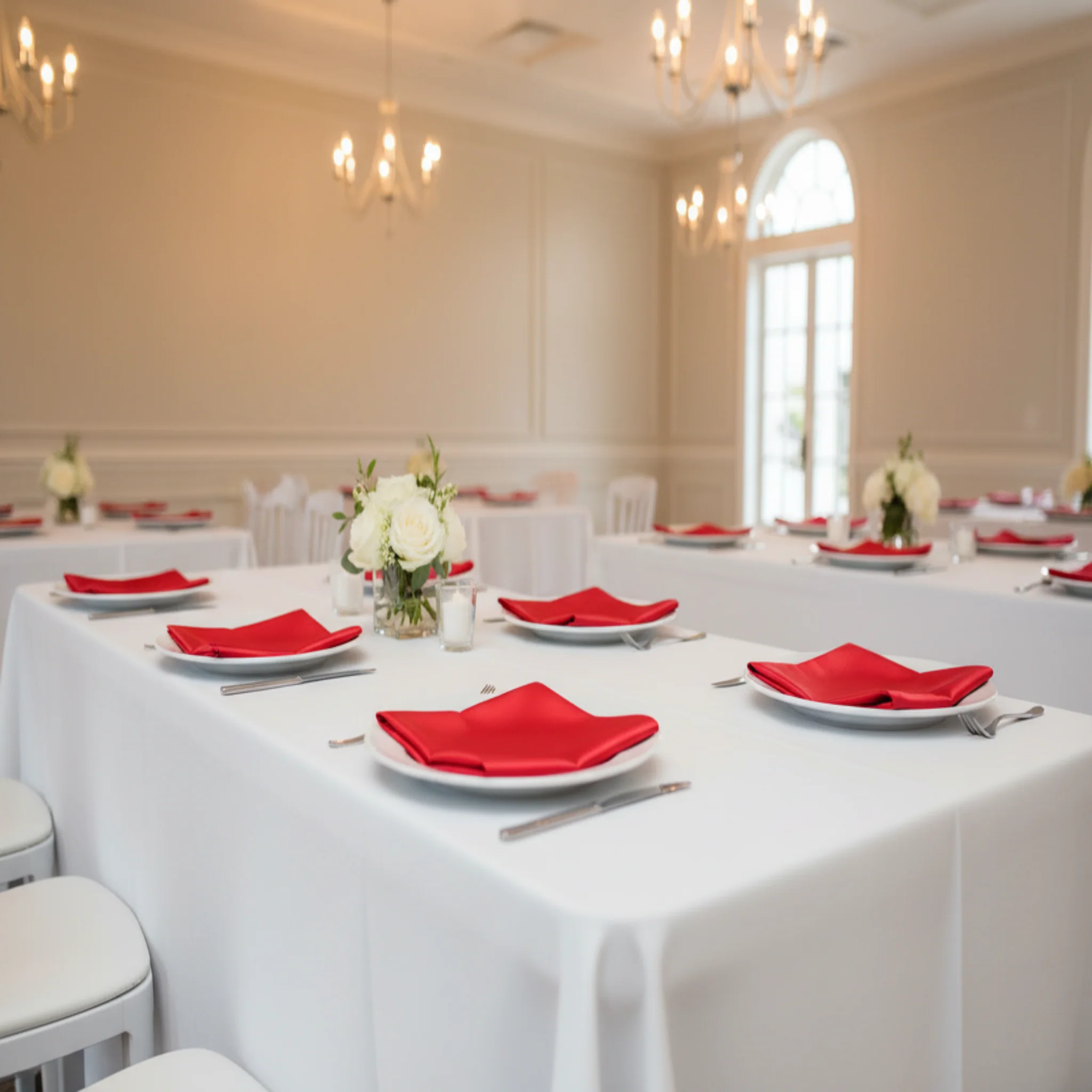Satin Napkin 20"x20" - Red - Image 4