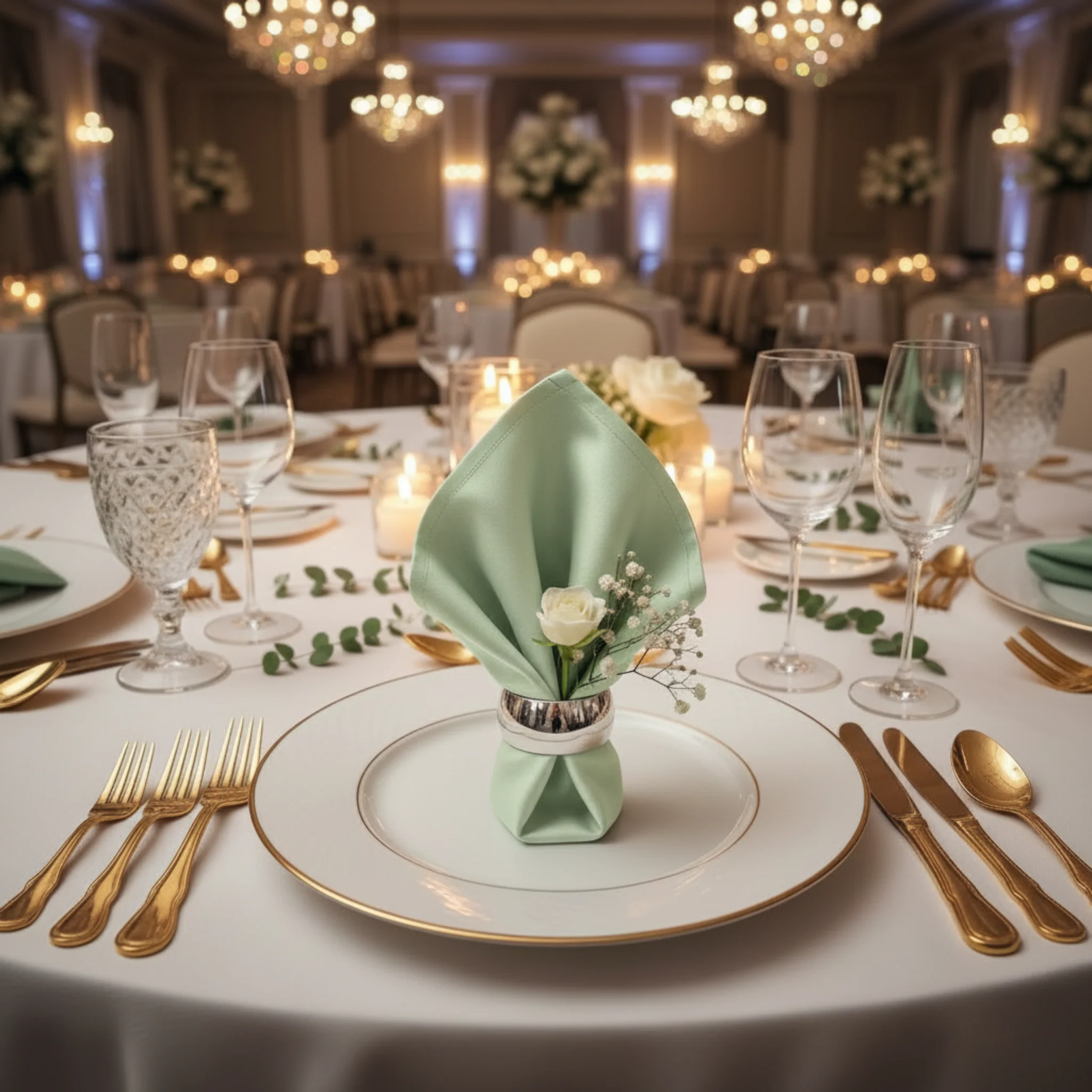 Satin Napkin 20"x20" - Sage Green - Image 6