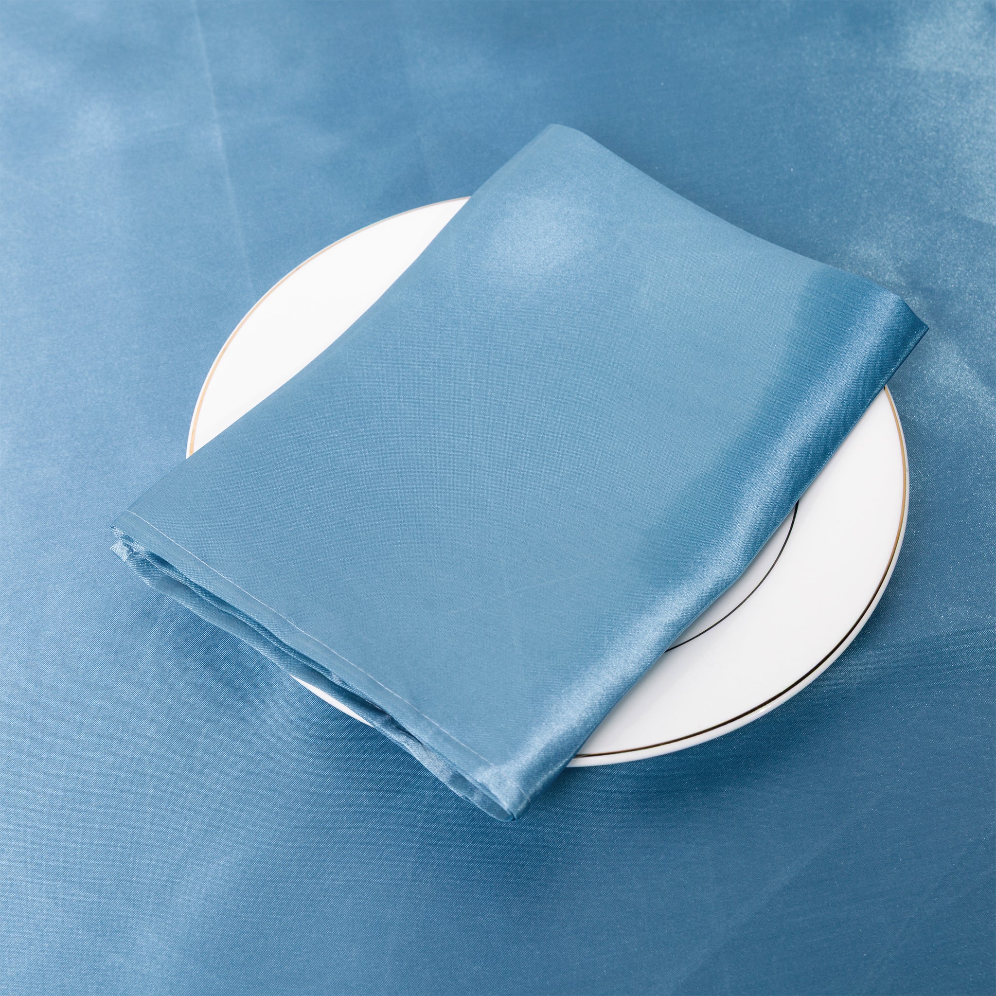 Satin Napkin 20"x20" - Steele Blue - Image 2