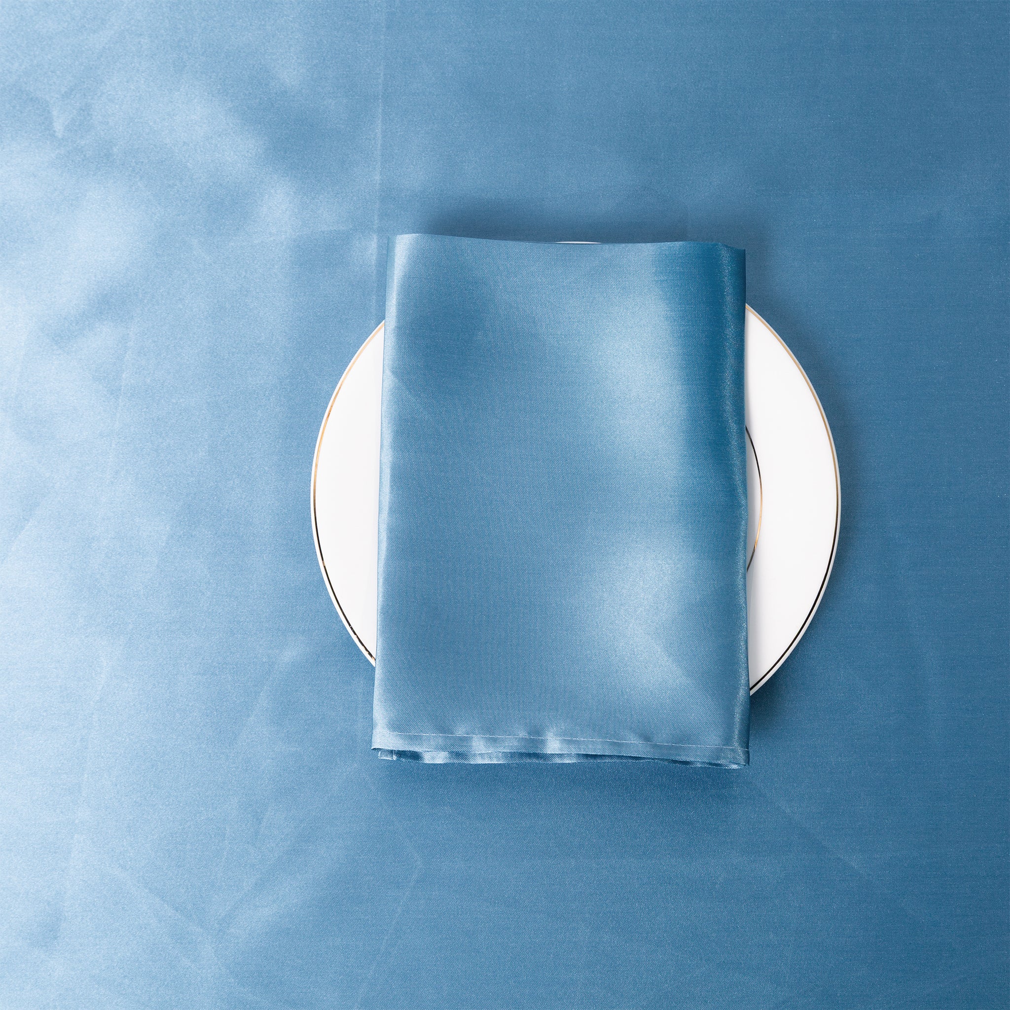 Satin Napkin 20"x20" - Steele Blue - Image 3