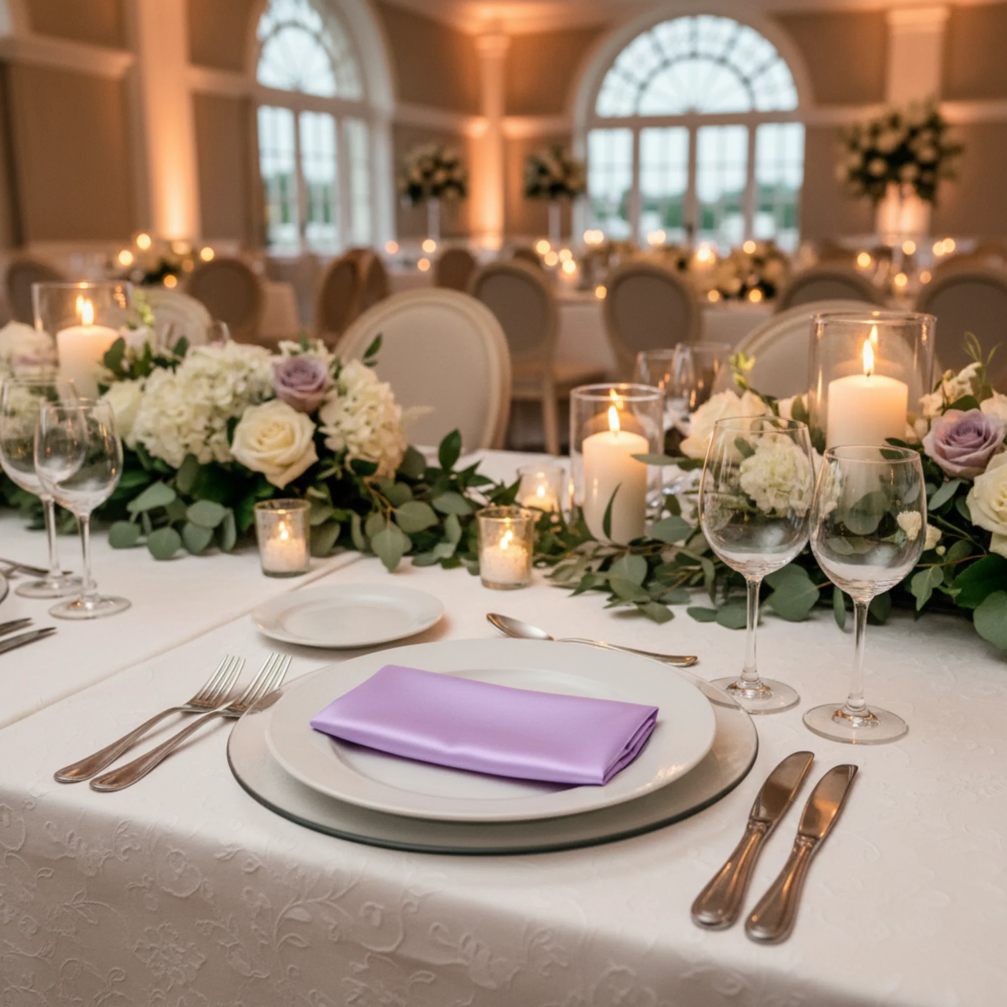 Satin Napkin 20"x20" - Victorian Lilac/Wisteria - Image 3