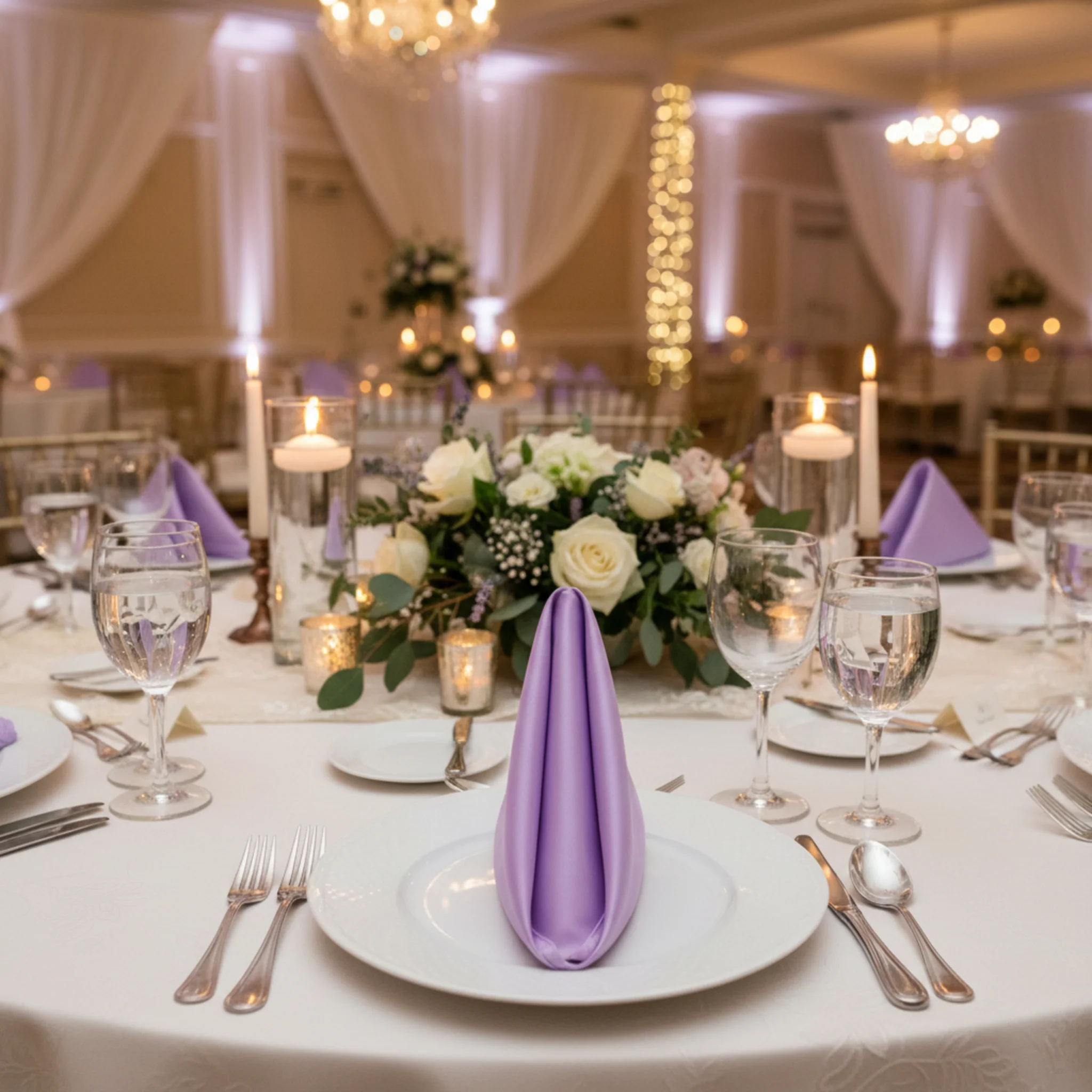 Satin Napkin 20"x20" - Victorian Lilac/Wisteria - Image 4