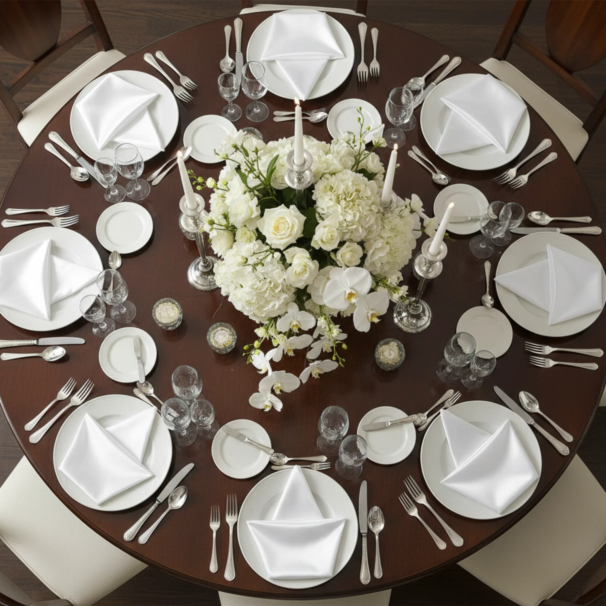 Satin Napkin 20"x20" - White - Image 3