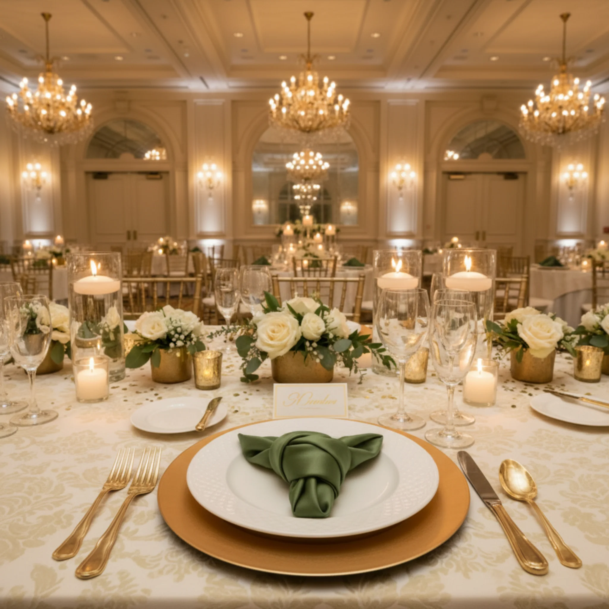 Satin Napkin 20"x20" - Willow Green - Image 3