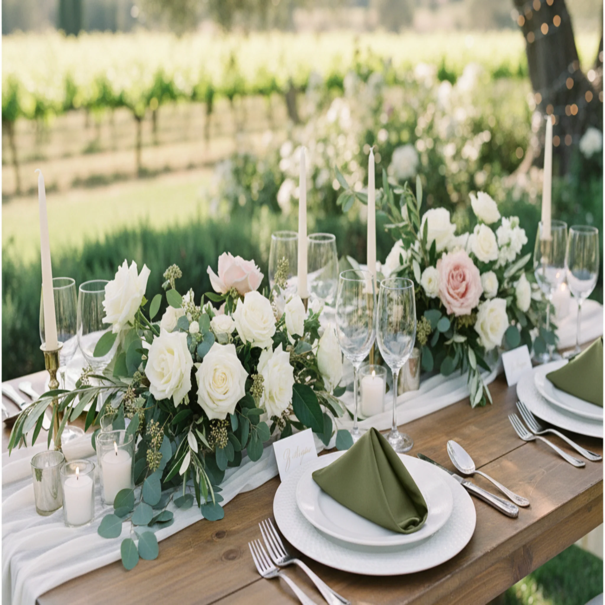 Satin Napkin 20"x20" - Willow Green - Image 5