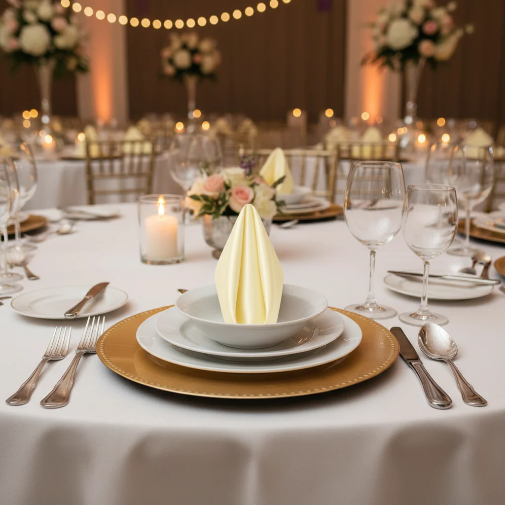 Satin Napkin 20"x20" - Yellow - Image 2