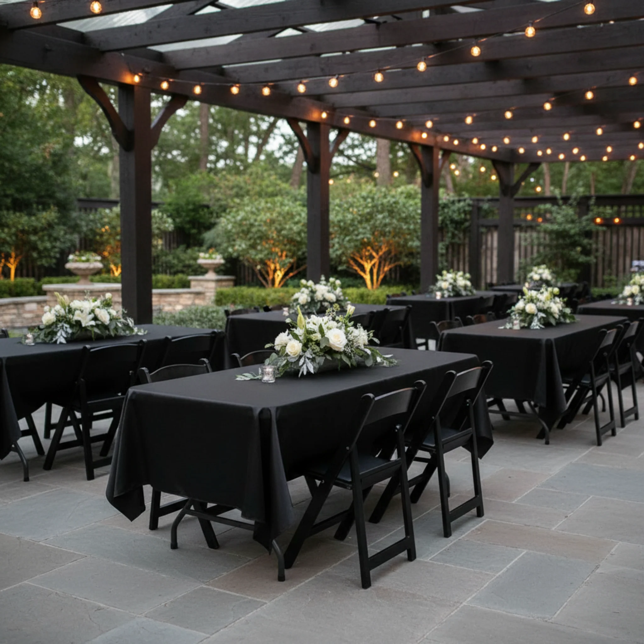 Satin Rectangular 60"x120" Tablecloth - Black - Image 3