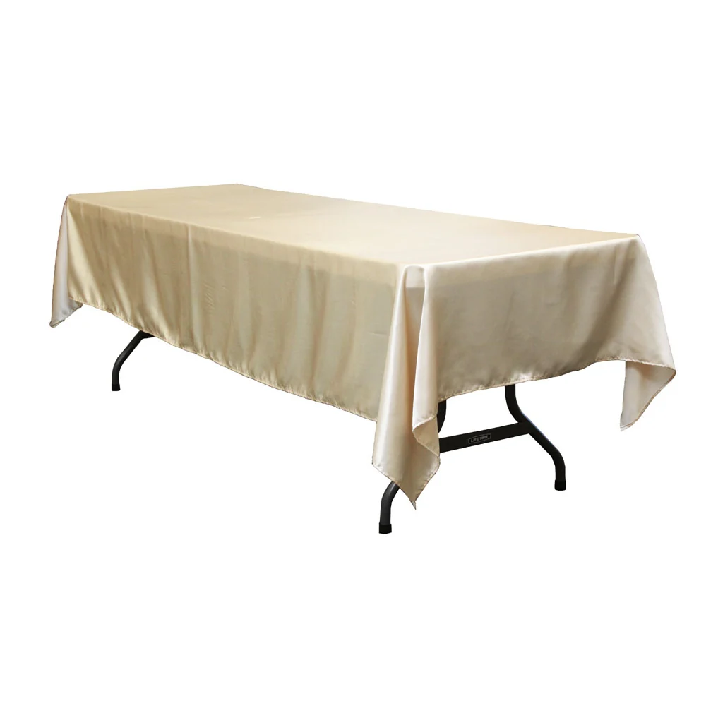 Satin Rectangular 60"x120" Tablecloth - Champagne - Image 2