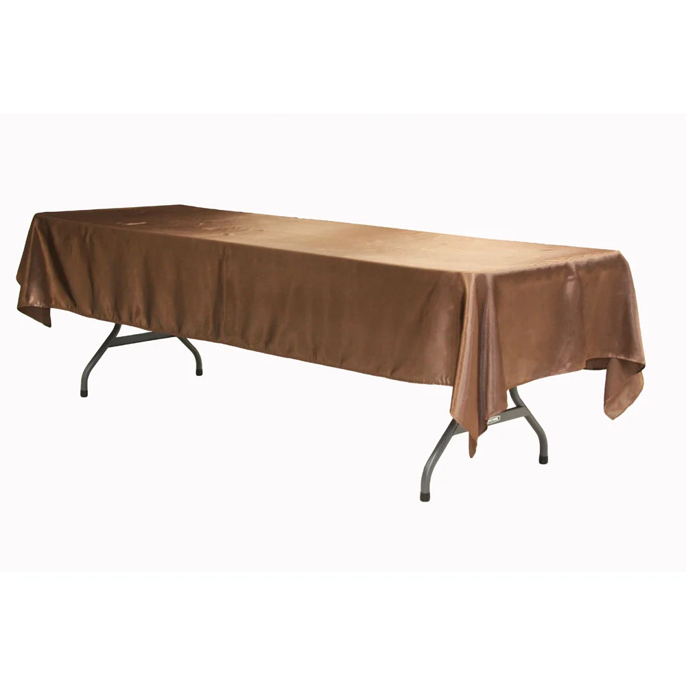 Satin Rectangular 60"x120" Tablecloth - Chocolate Brown - Image 2