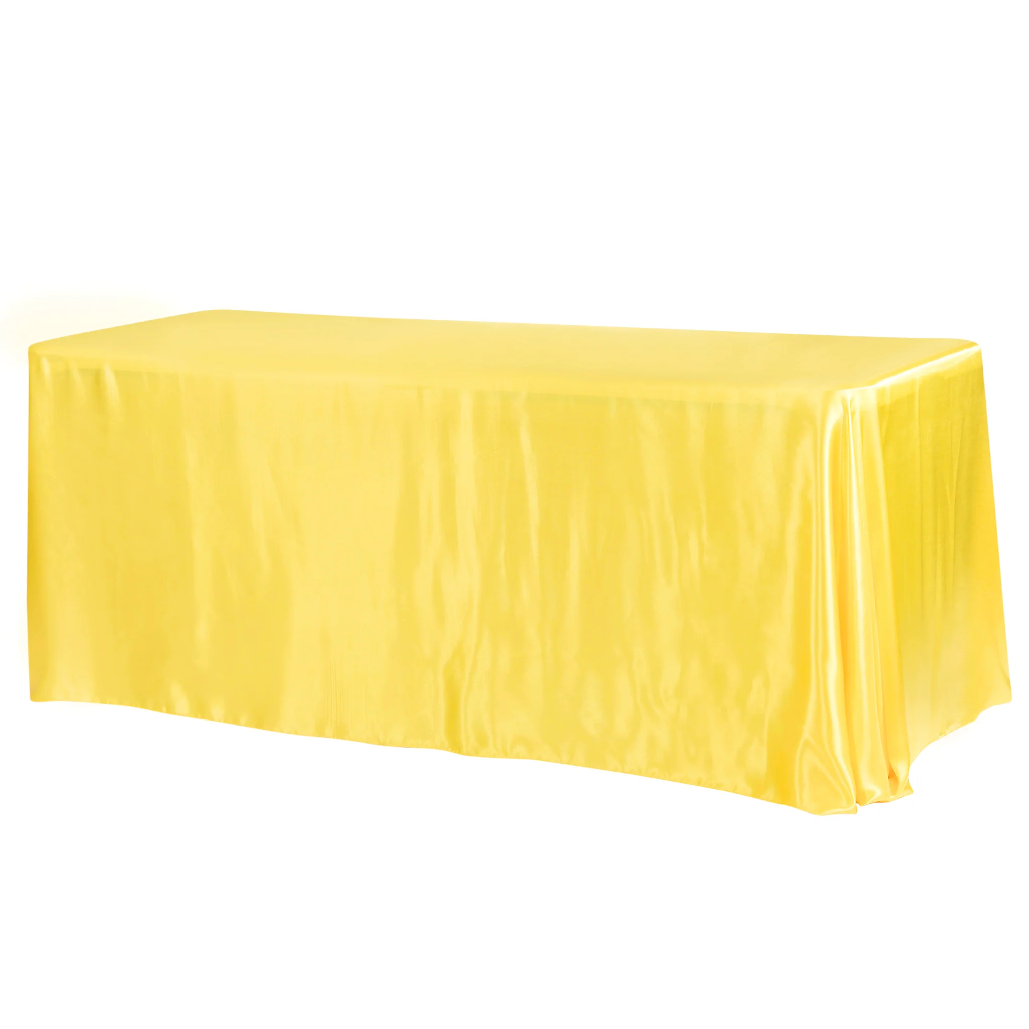 Satin Rectangular 90"x132" Tablecloth - Canary Yellow (Bright Yellow) - Image 2