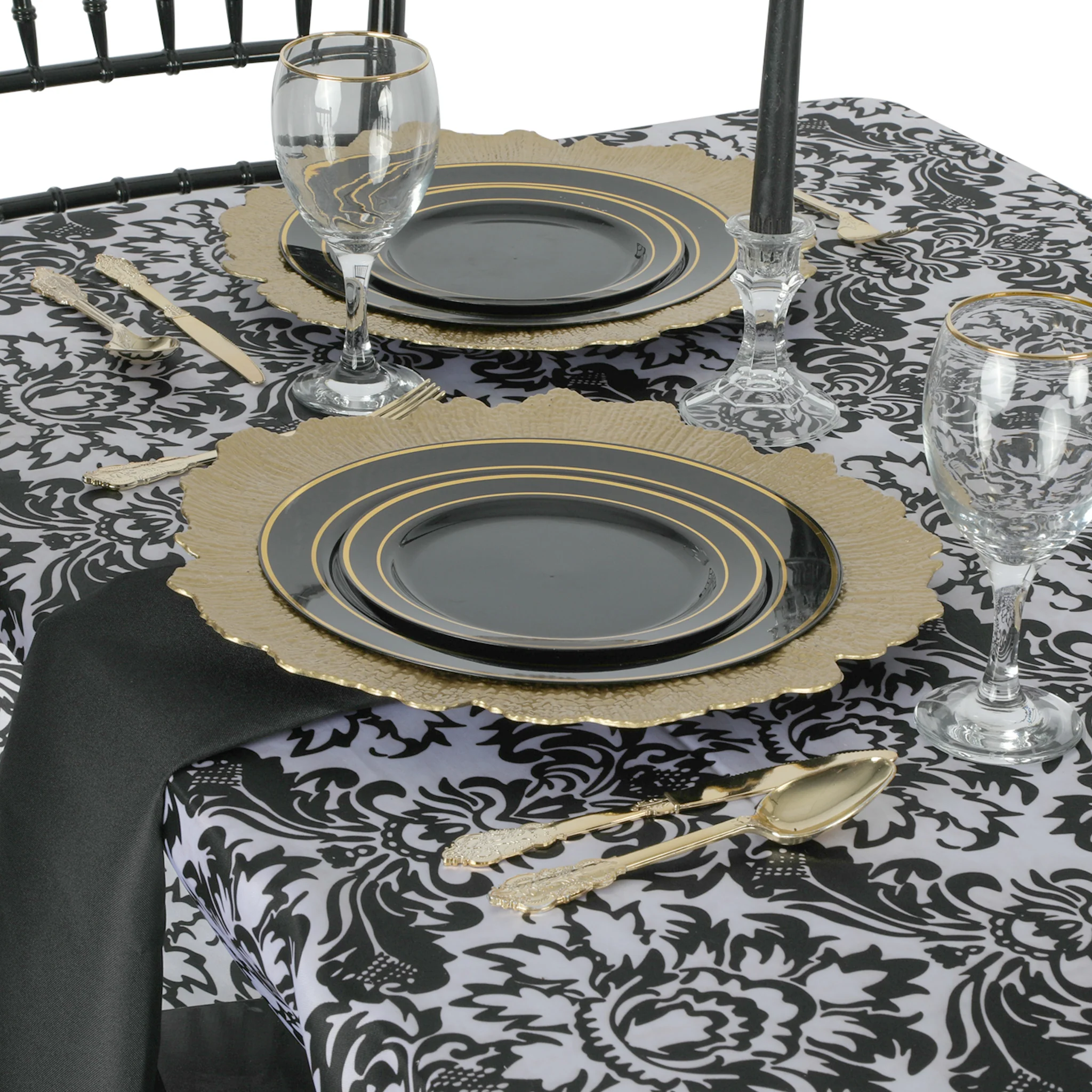 Satin Rectangular 90"x132" Tablecloth - Damask - Image 5