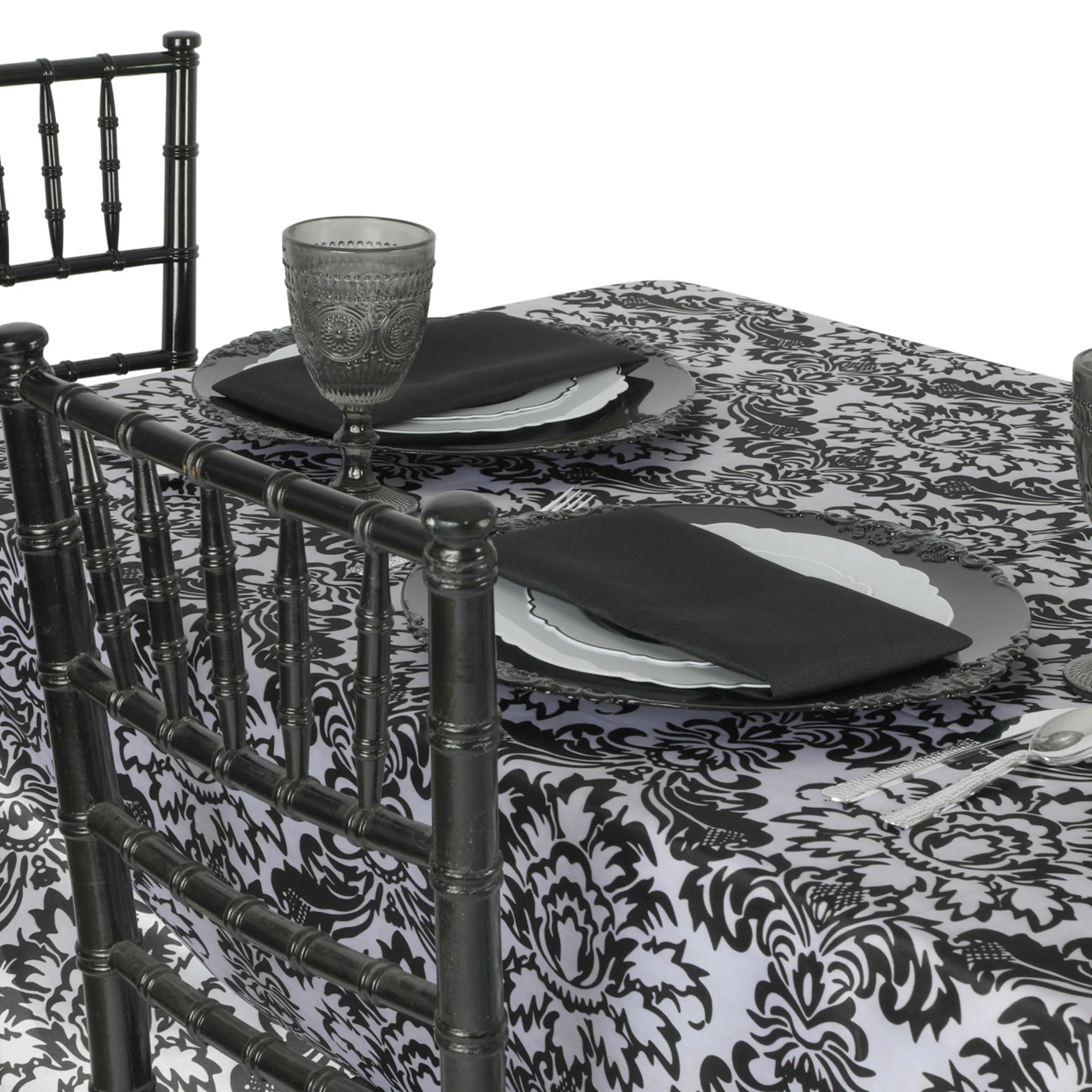 Satin Rectangular 90"x132" Tablecloth - Damask - Image 6