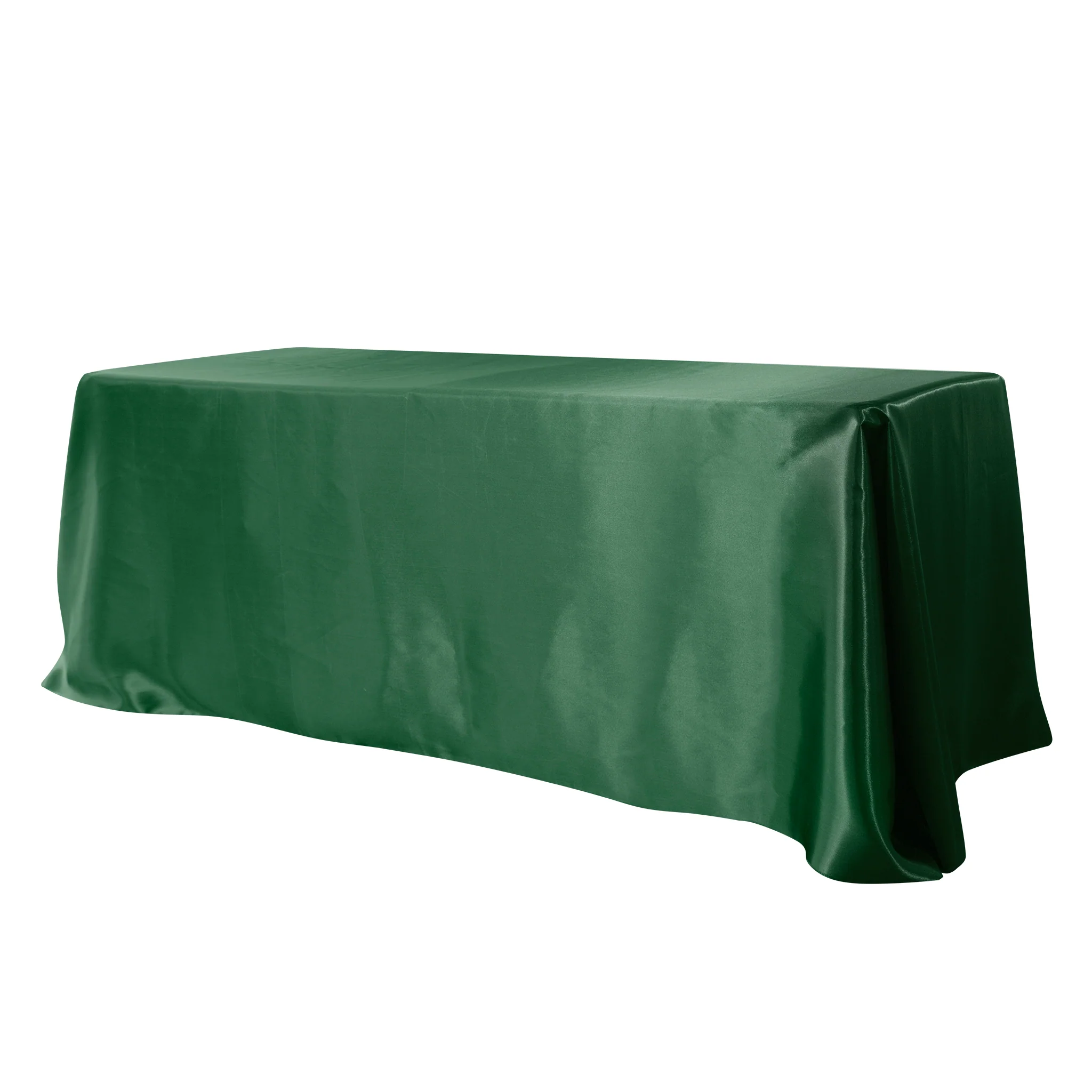 Satin Rectangular 90"x132" Tablecloth - Forest Green