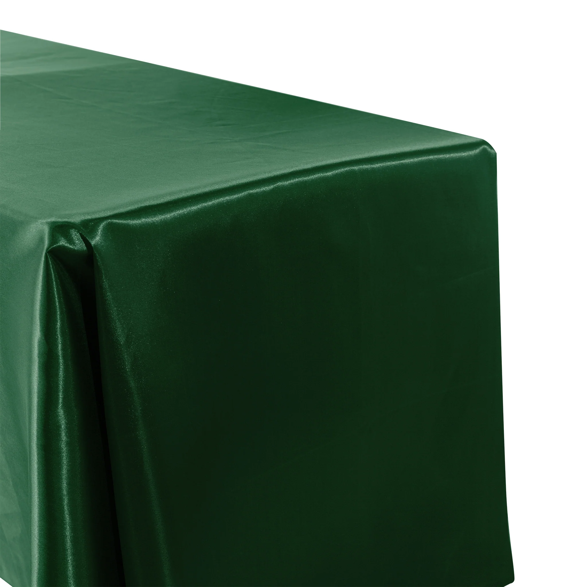 Satin Rectangular 90"x132" Tablecloth - Forest Green - Image 2