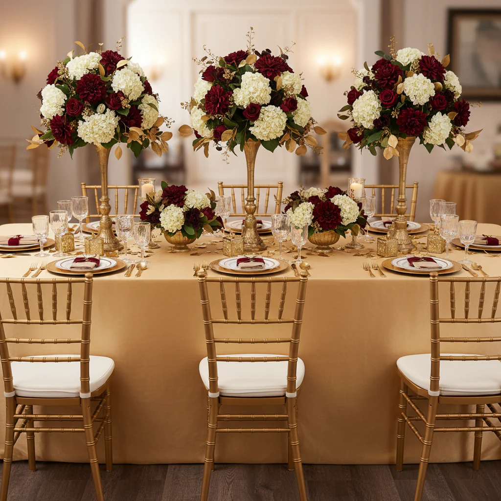Satin Rectangular 90"x132" Tablecloth - Gold Antique - Image 3