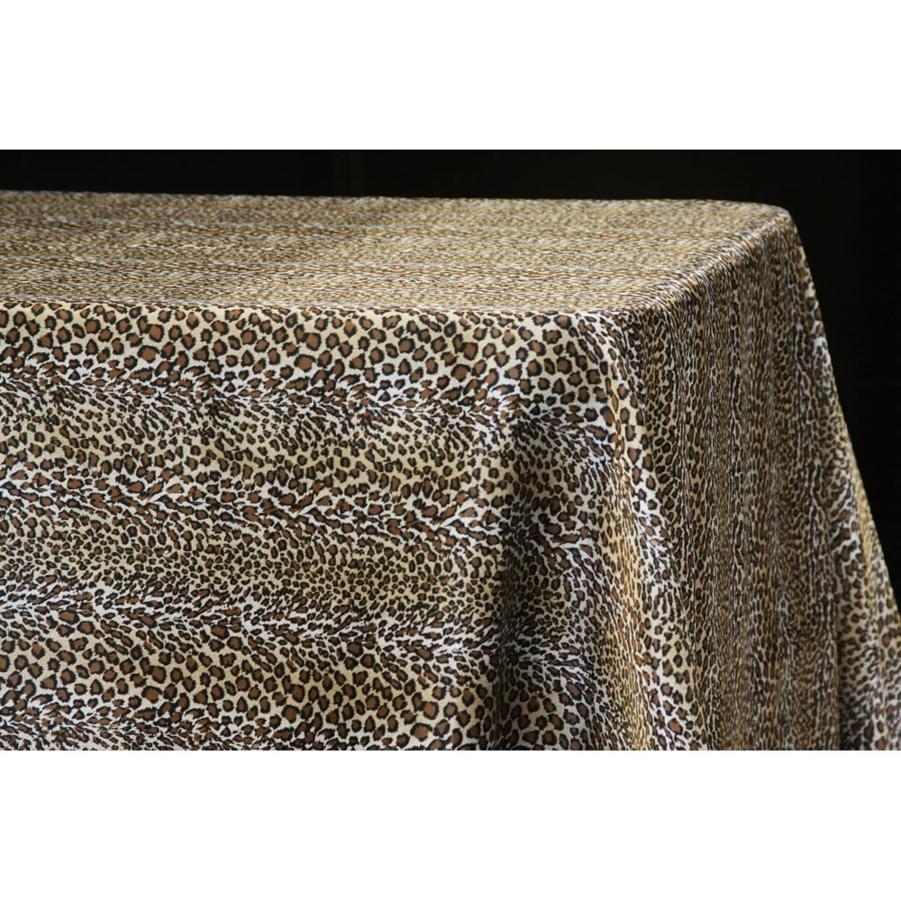 Satin Rectangular 90"x132" Tablecloth - Leopard Design - Image 2