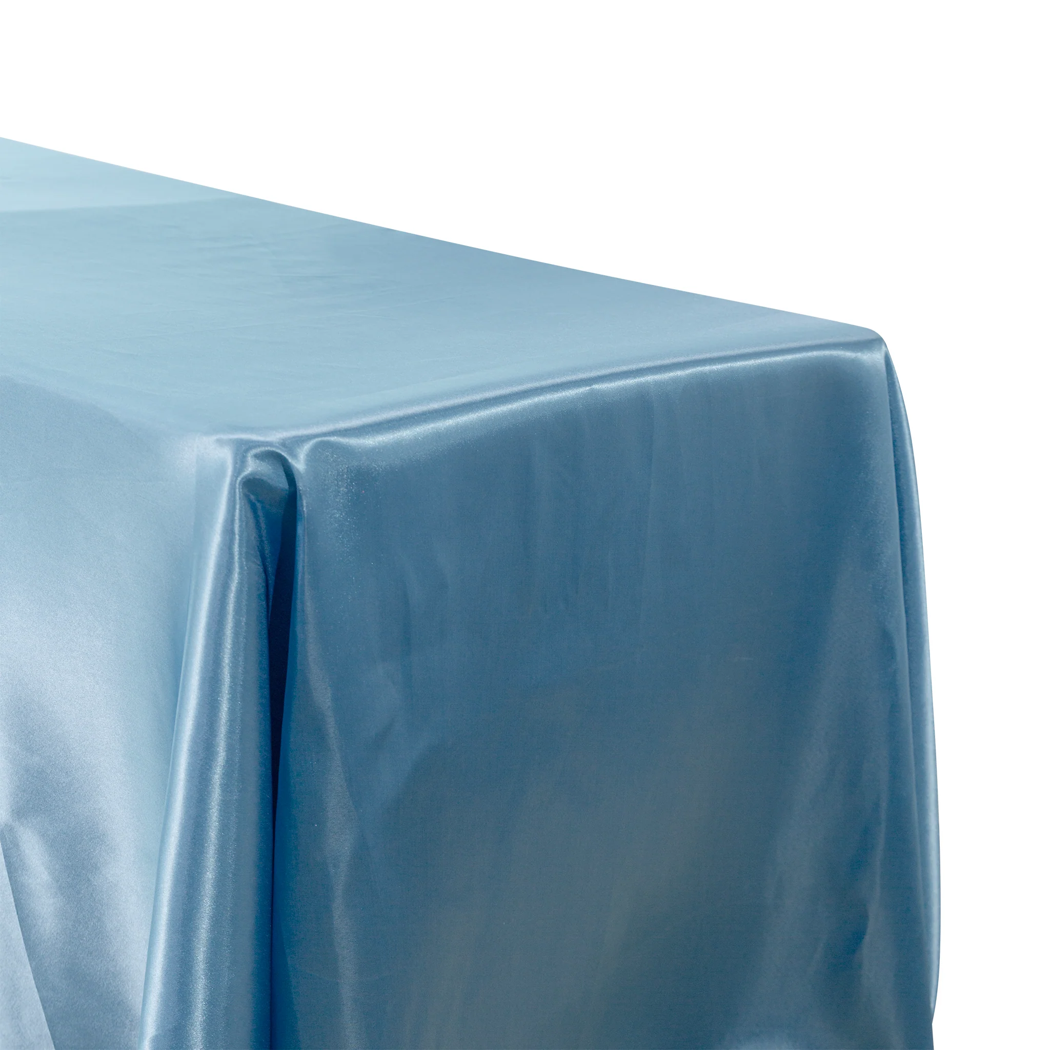Satin Rectangular 90"x132" Tablecloth - Steele Blue - Image 3