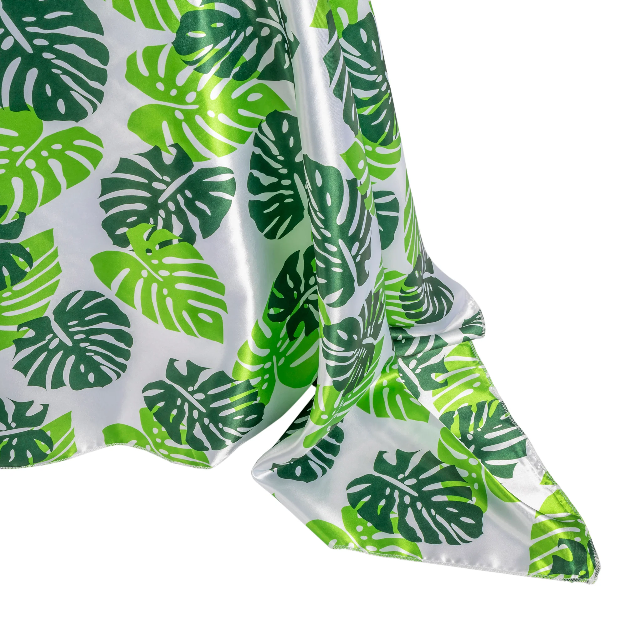 Satin Rectangular 90"x132" Tablecloth - Tropical Palm Leaf - Image 3