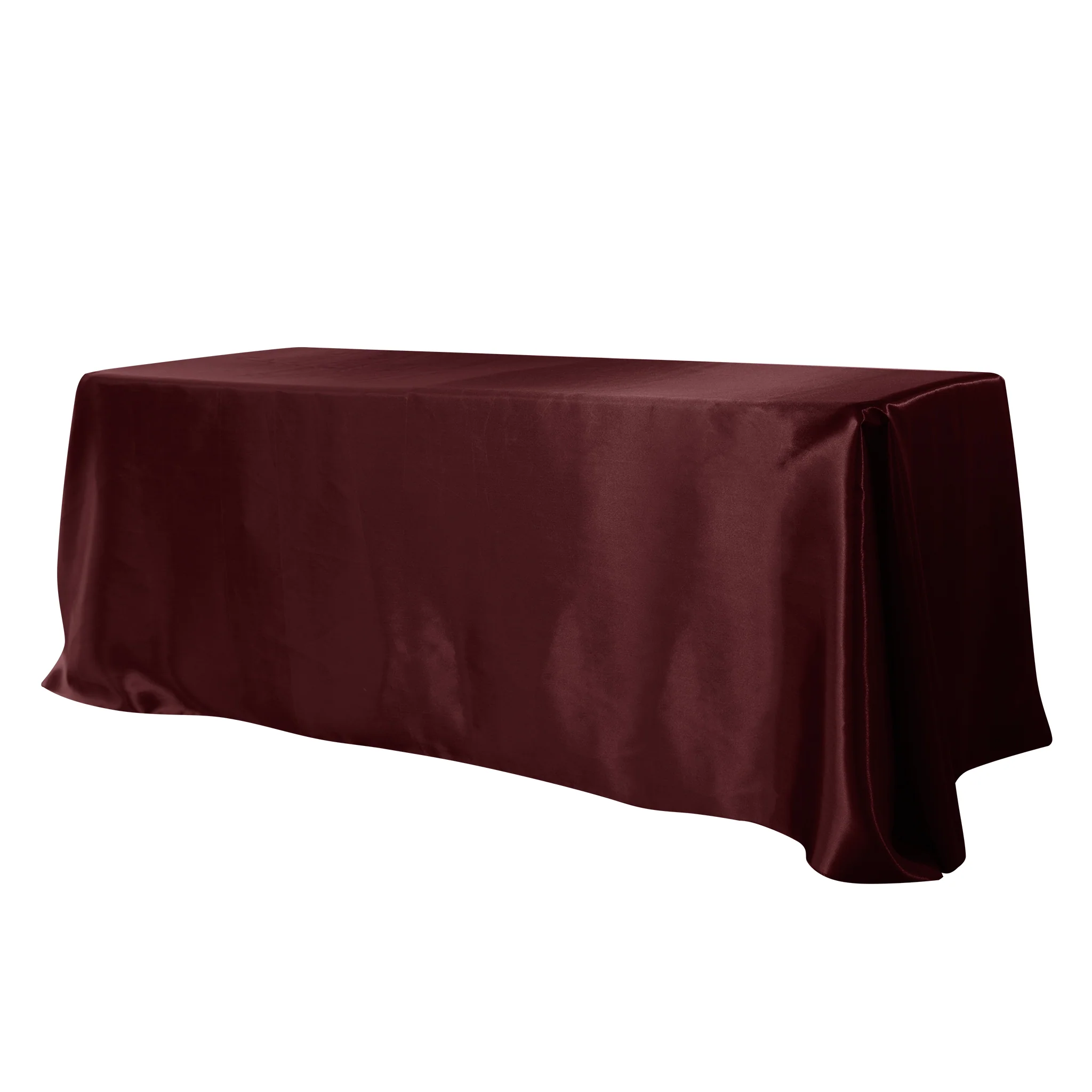 Satin Rectangular 90"x156" Tablecloth - Cabernet