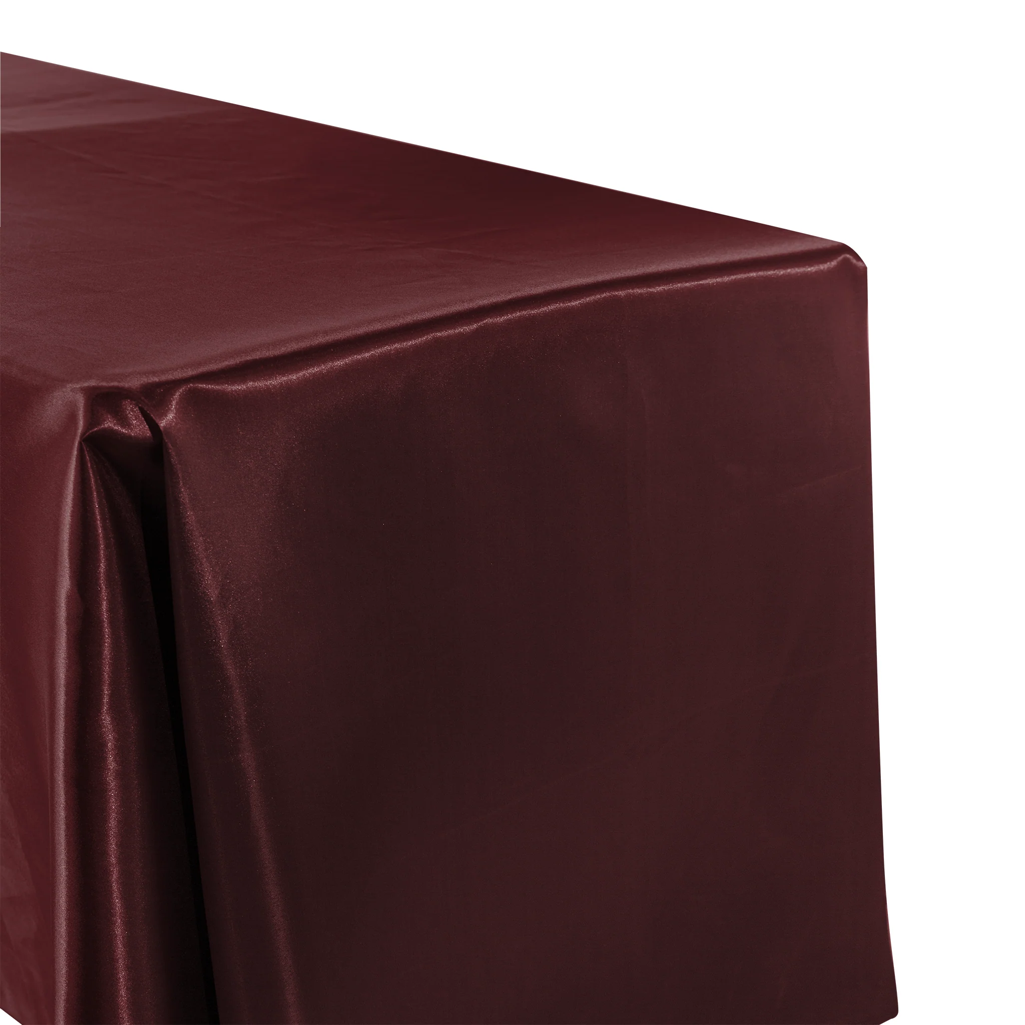 Satin Rectangular 90"x156" Tablecloth - Cabernet - Image 3