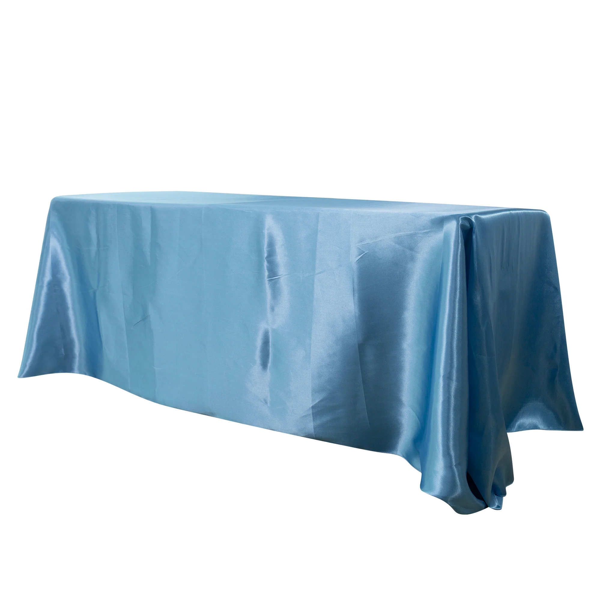 Satin Rectangular 90"x156" Tablecloth - Steele Blue