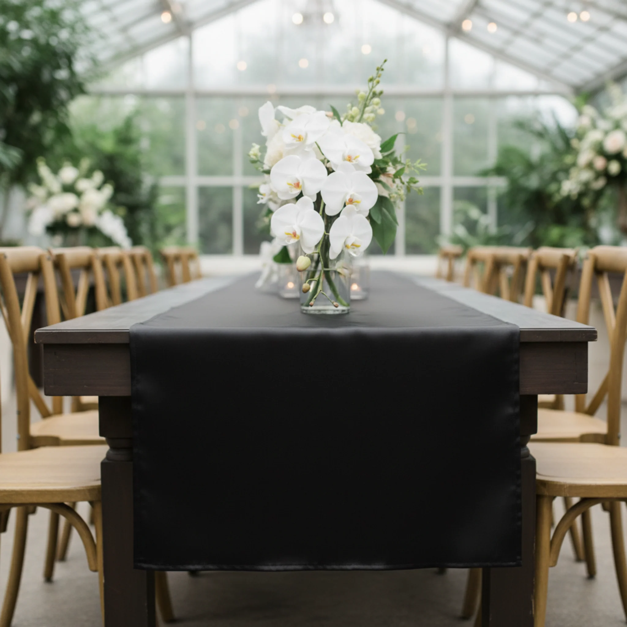 Satin Table Runner - Black - Image 3