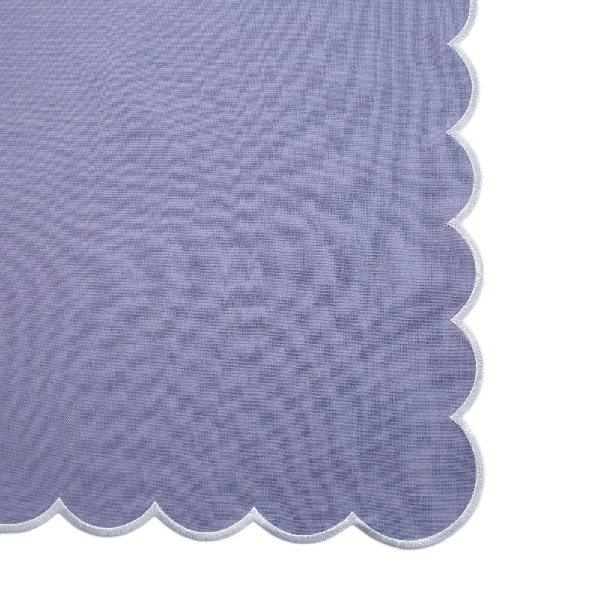 4 pc/pk Scalloped Edge Linen Napkin - Lavender/White Trim - Image 6