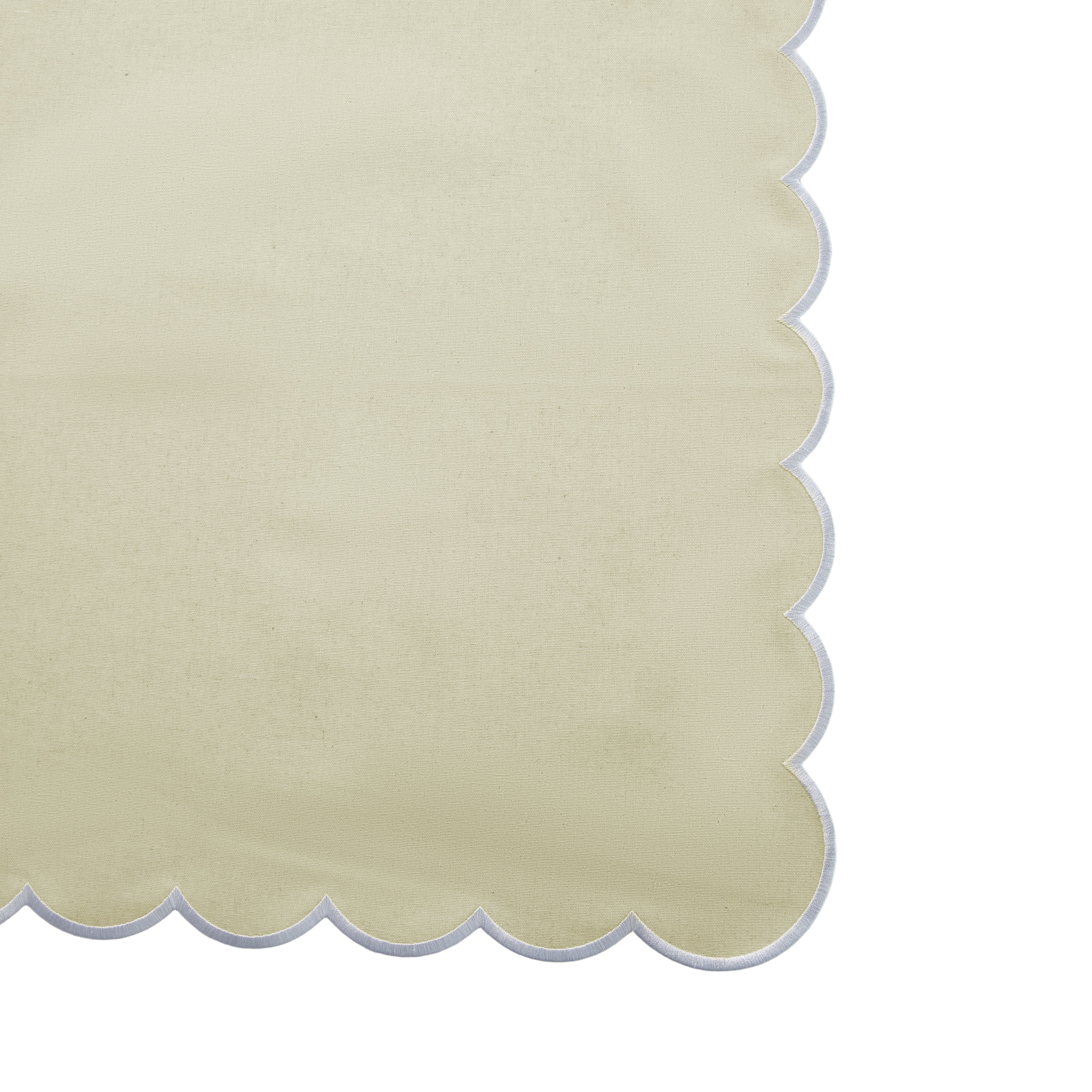 4 pc/pk Scalloped Edge Linen Napkin - Natural/White Trim - Image 6
