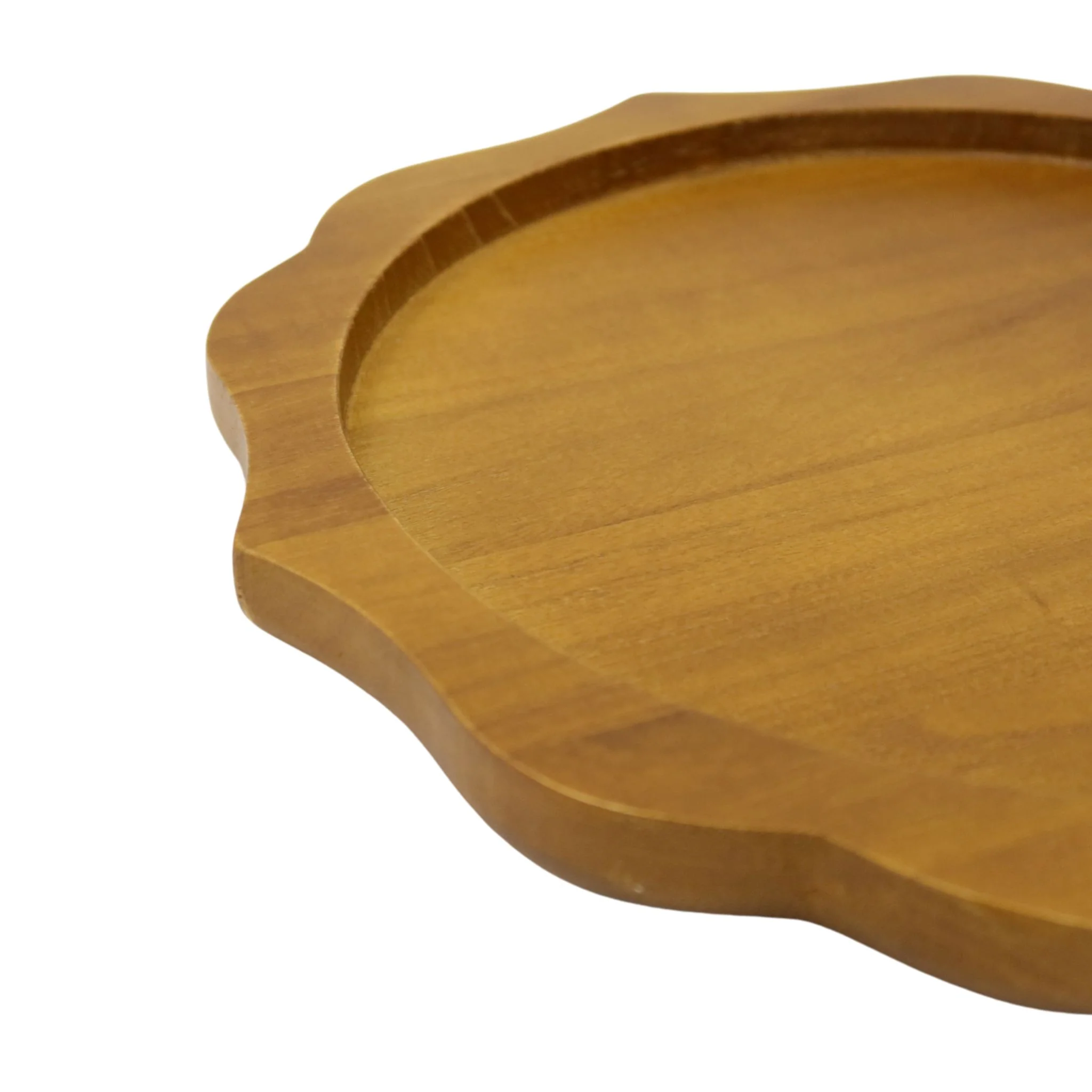Scalloped Rustic Wood Charger Plate (4pc/pk) - Image 4
