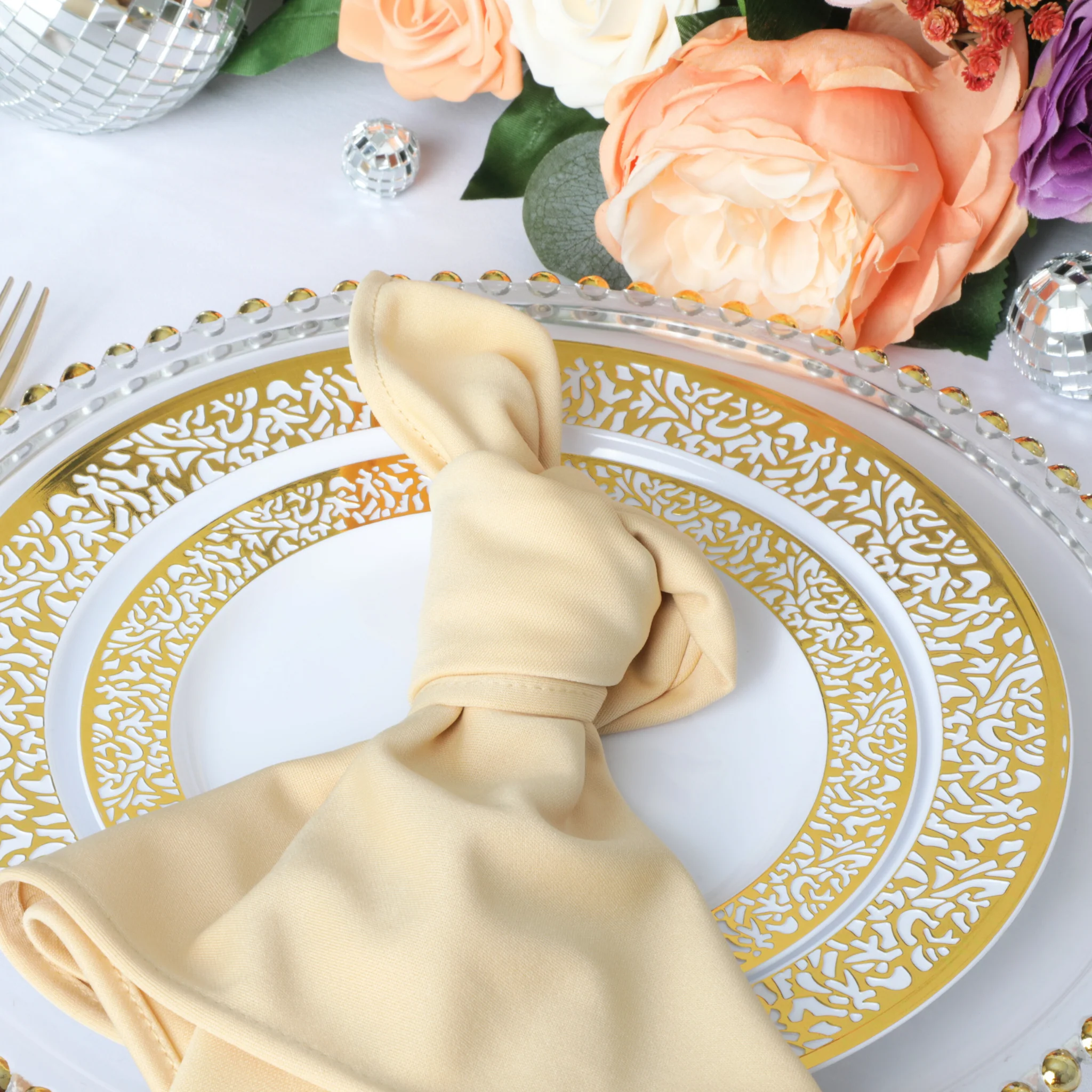 Scuba Napkin 20"x20" (5 pcs/pk) - Champagne - Image 2