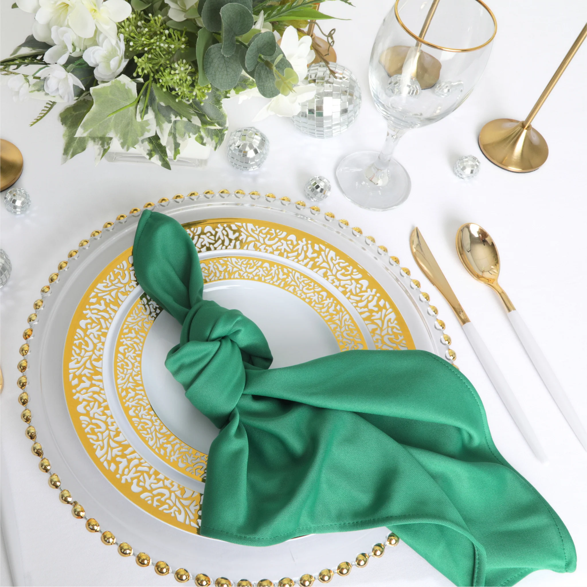 Scuba Napkin 20"x20" (5 pcs/pk) - Emerald Green - Image 2