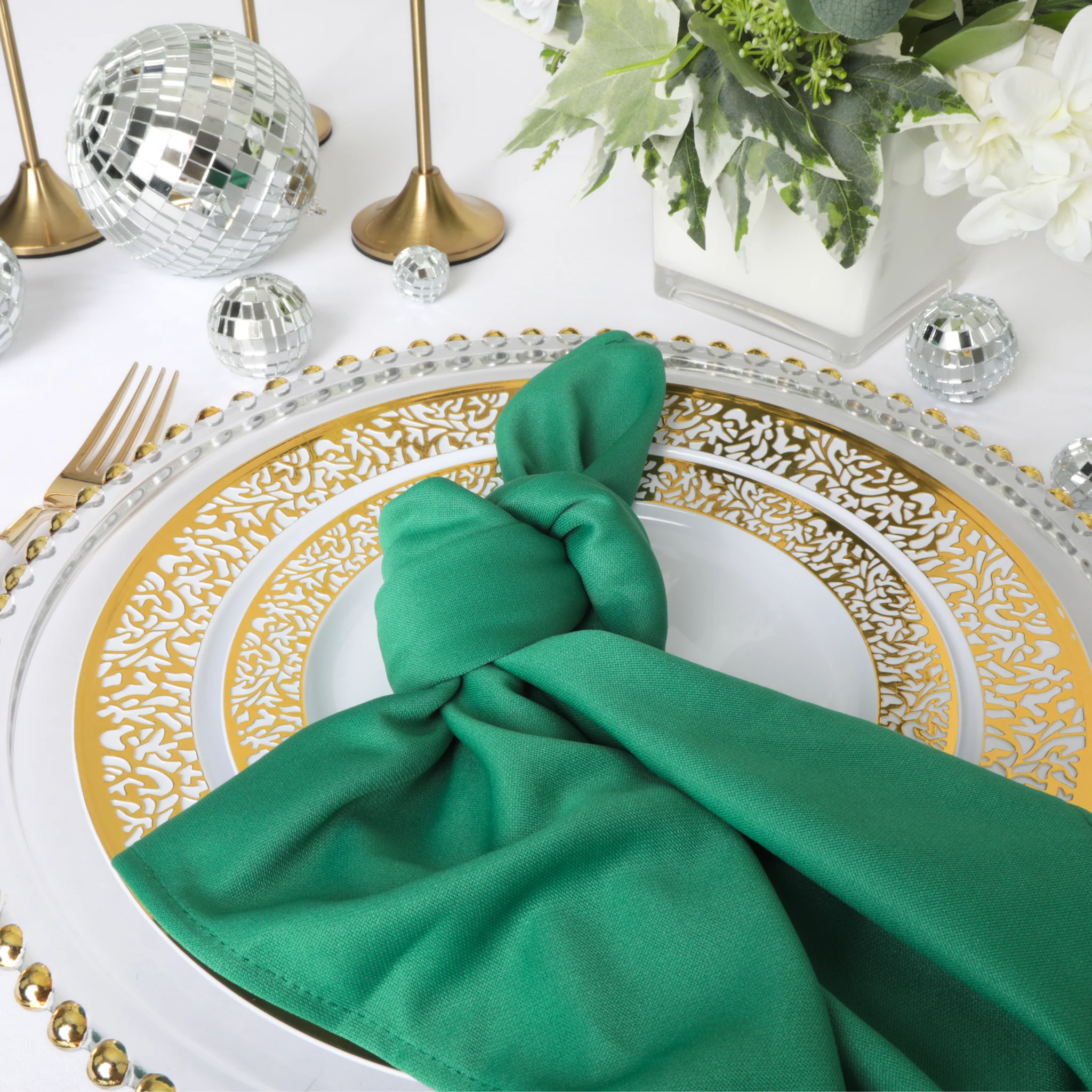 Scuba Napkin 20"x20" (5 pcs/pk) - Emerald Green - Image 3