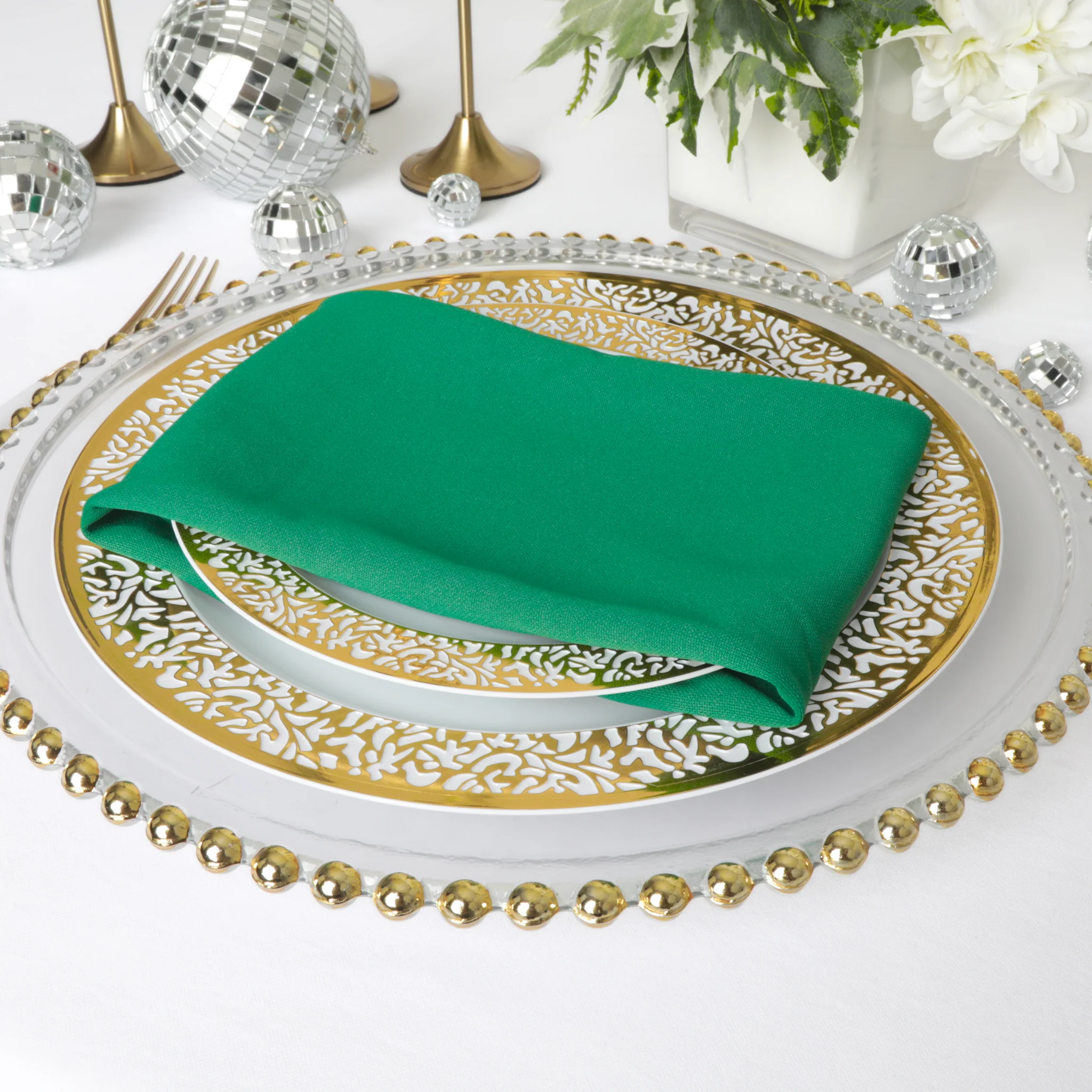 Scuba Napkin 20"x20" (5 pcs/pk) - Emerald Green - Image 4