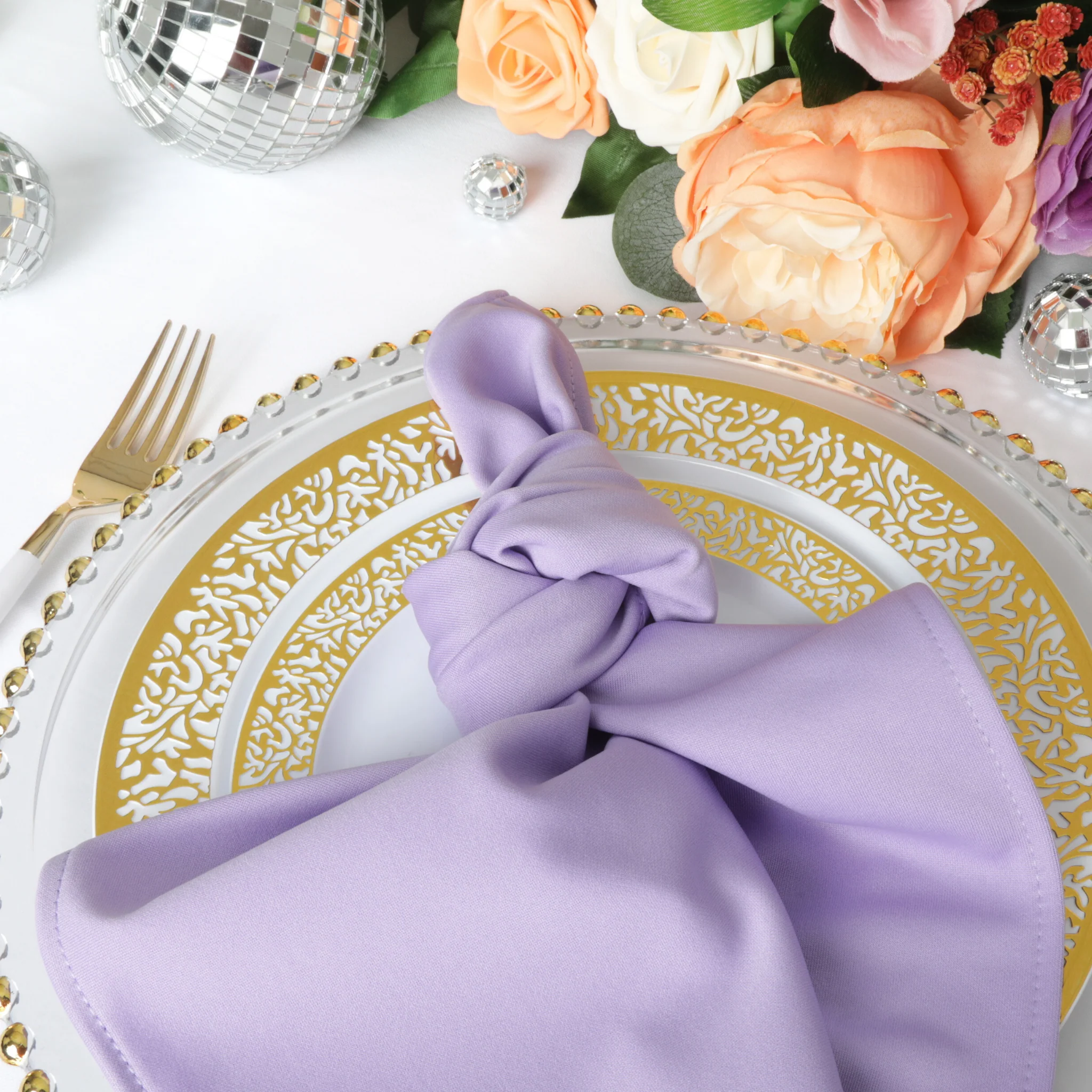 Scuba Napkin 20"x20" (5 pcs/pk) - Lavender - Image 3