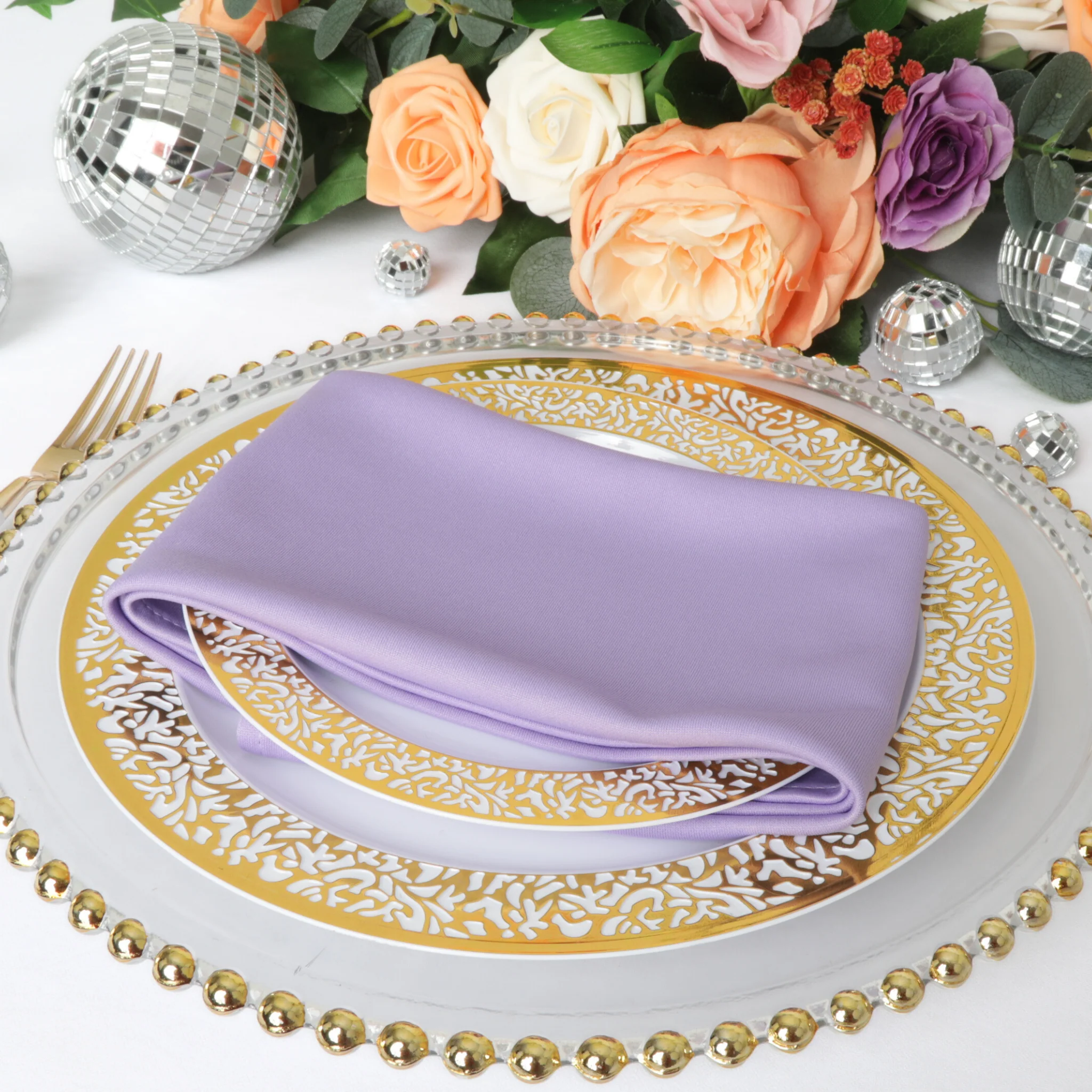 Scuba Napkin 20"x20" (5 pcs/pk) - Lavender - Image 4