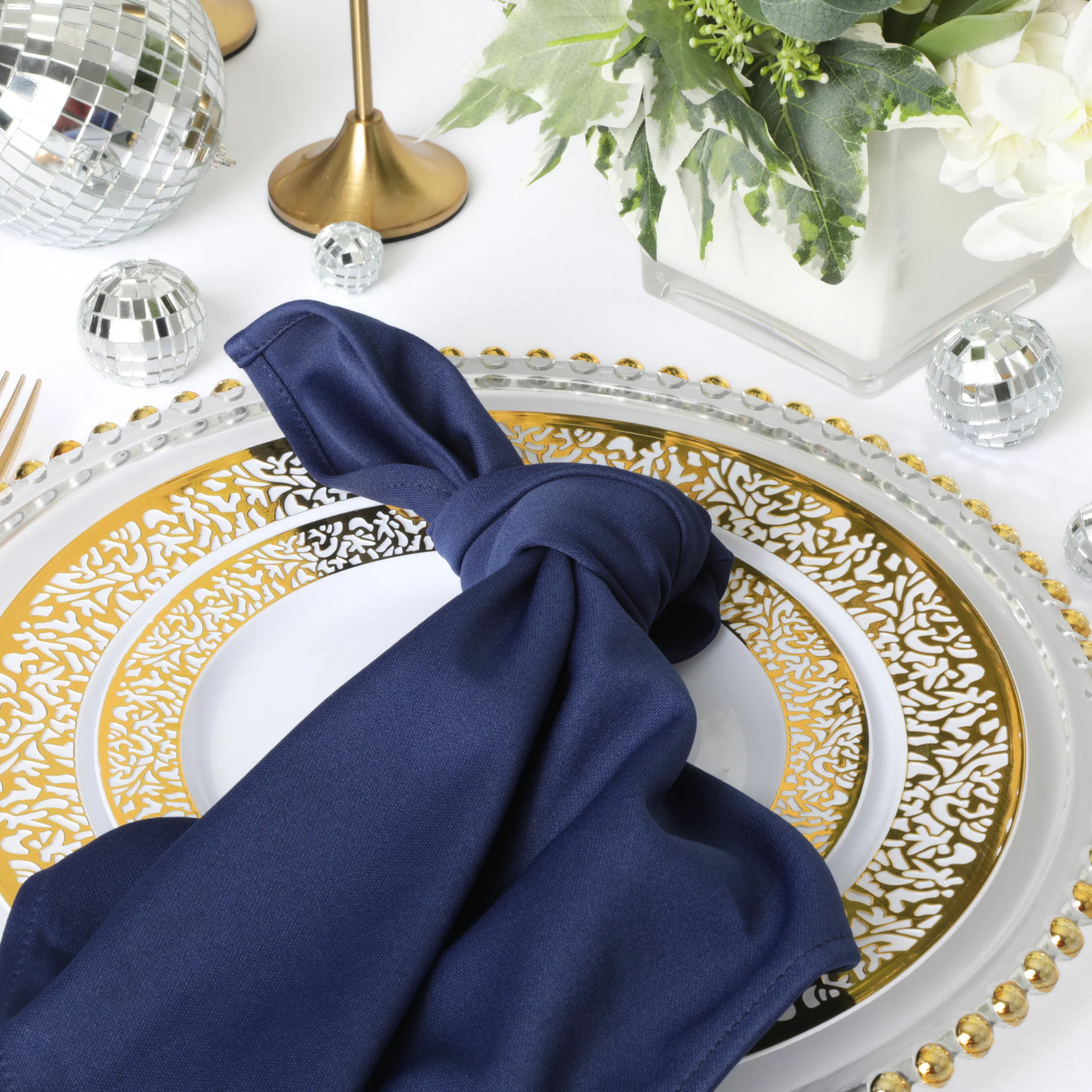 Scuba Napkin 20"x20" (5 pcs/pk) - Navy Blue - Image 2