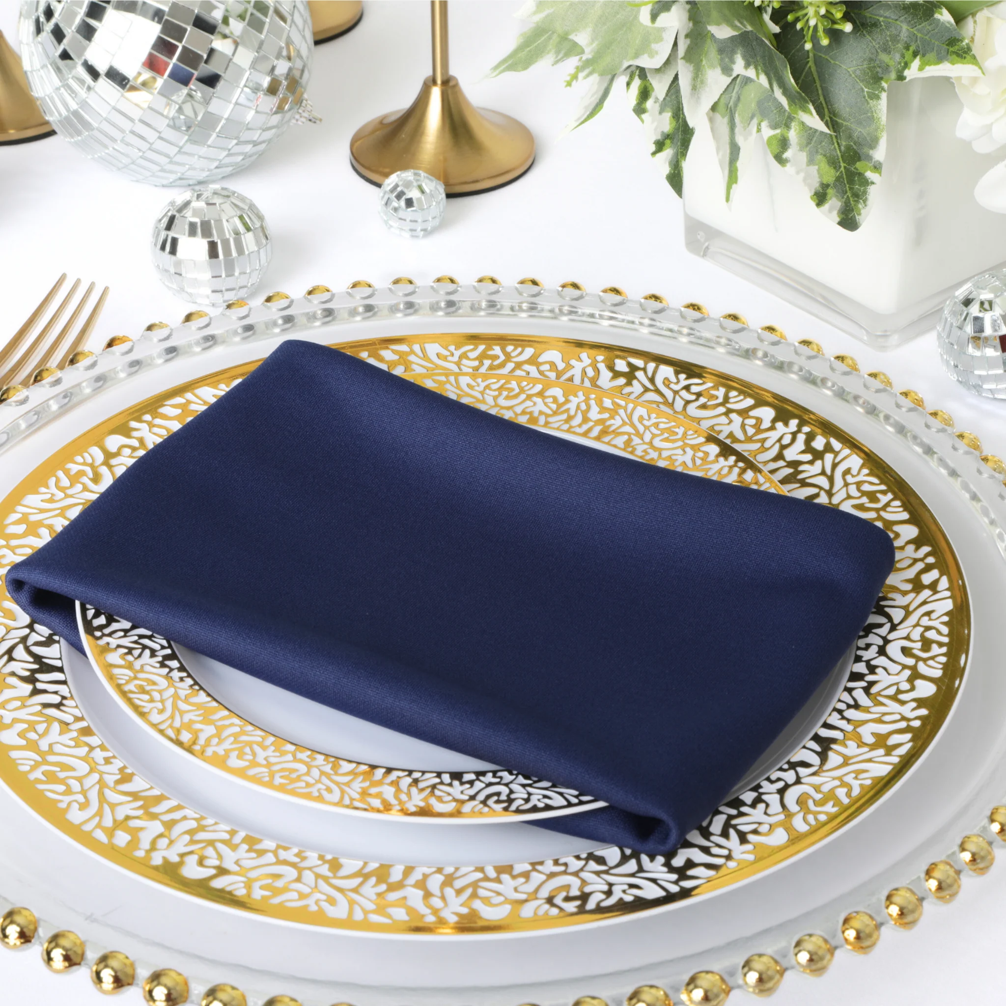 Scuba Napkin 20"x20" (5 pcs/pk) - Navy Blue - Image 3