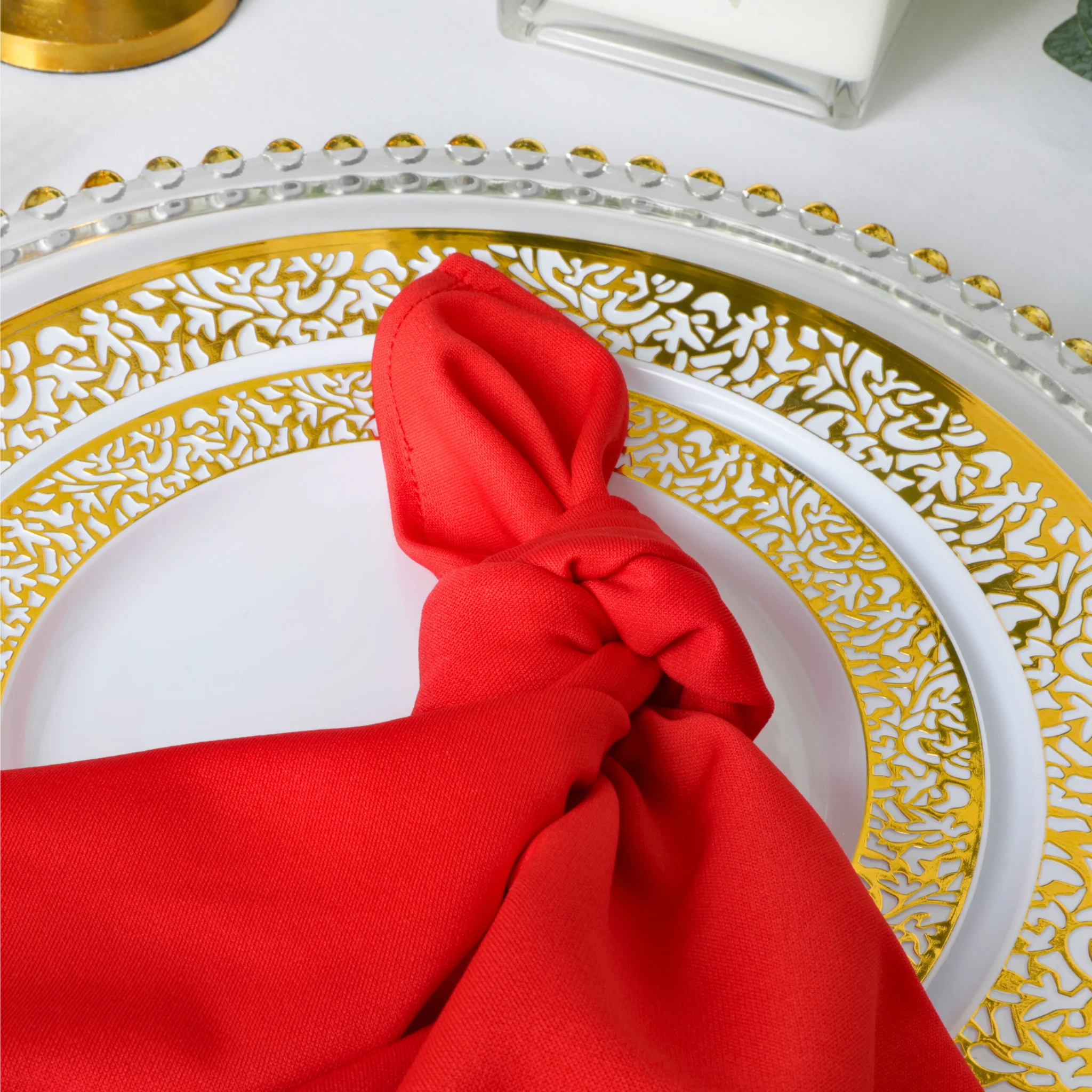 Scuba Napkin 20"x20" (5 pcs/pk) - Red - Image 2