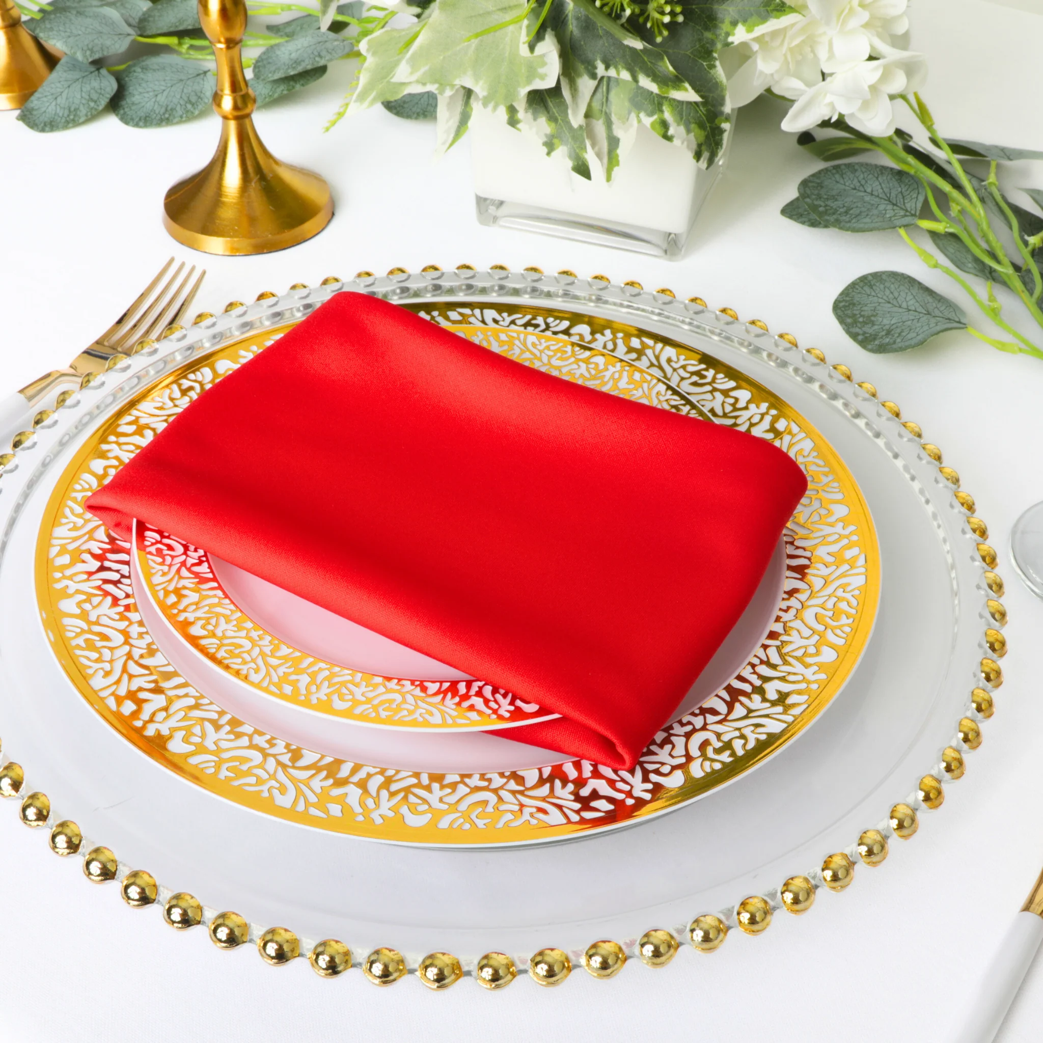Scuba Napkin 20"x20" (5 pcs/pk) - Red - Image 4