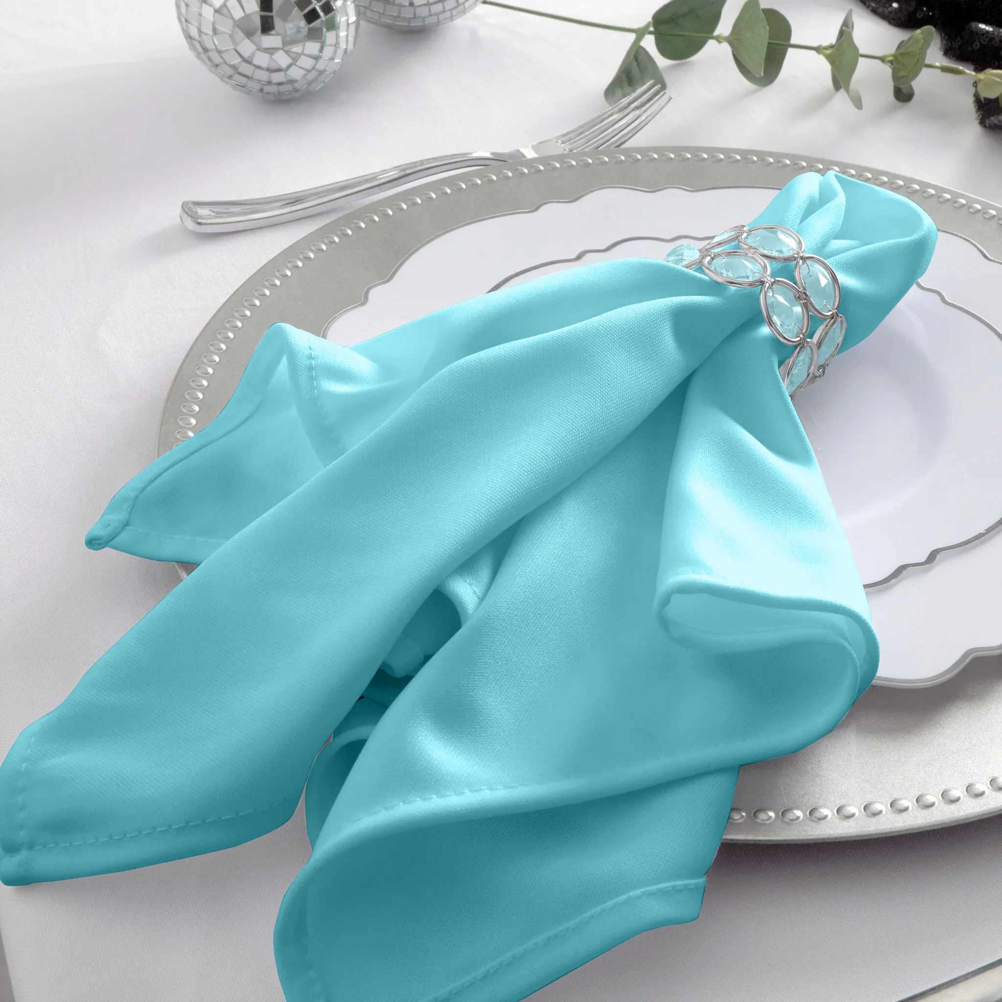 Scuba Napkin 20"x20" (5 pcs/pk) - Turquoise - Image 8