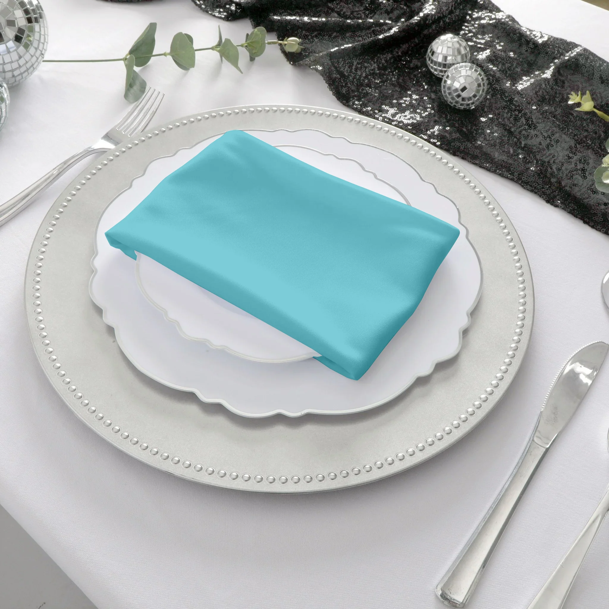 Scuba Napkin 20"x20" (5 pcs/pk) - Turquoise - Image 9
