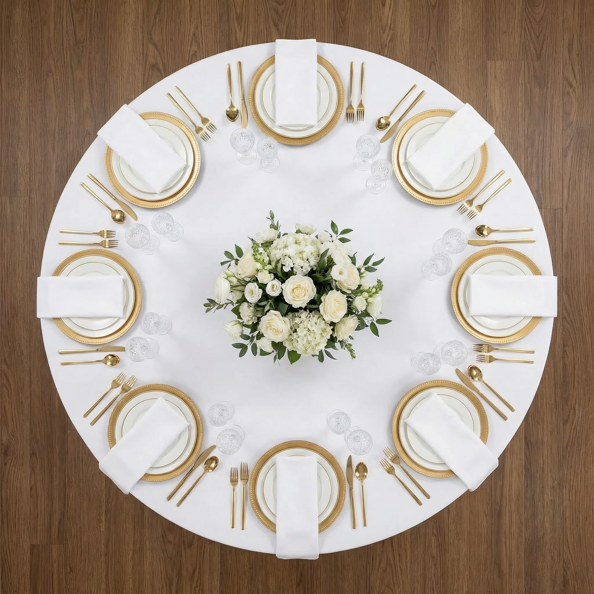 Scuba 132" Round Tablecloth - White - Image 3