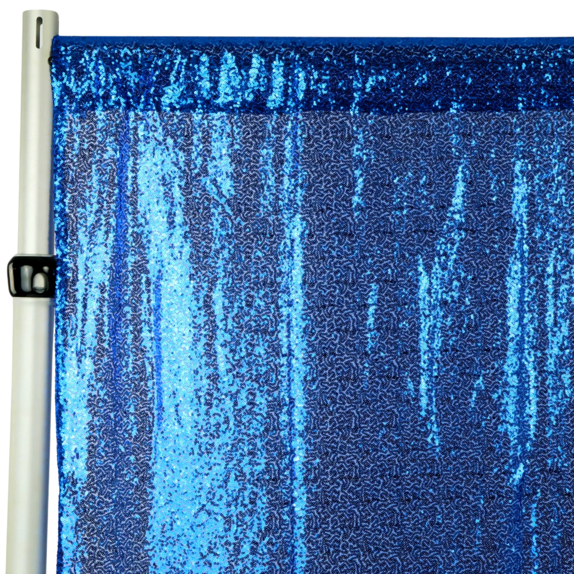 Glitz Sequin Mesh Net 10ft H x 52" W Drape/Backdrop panel - Royal Blue - Image 2