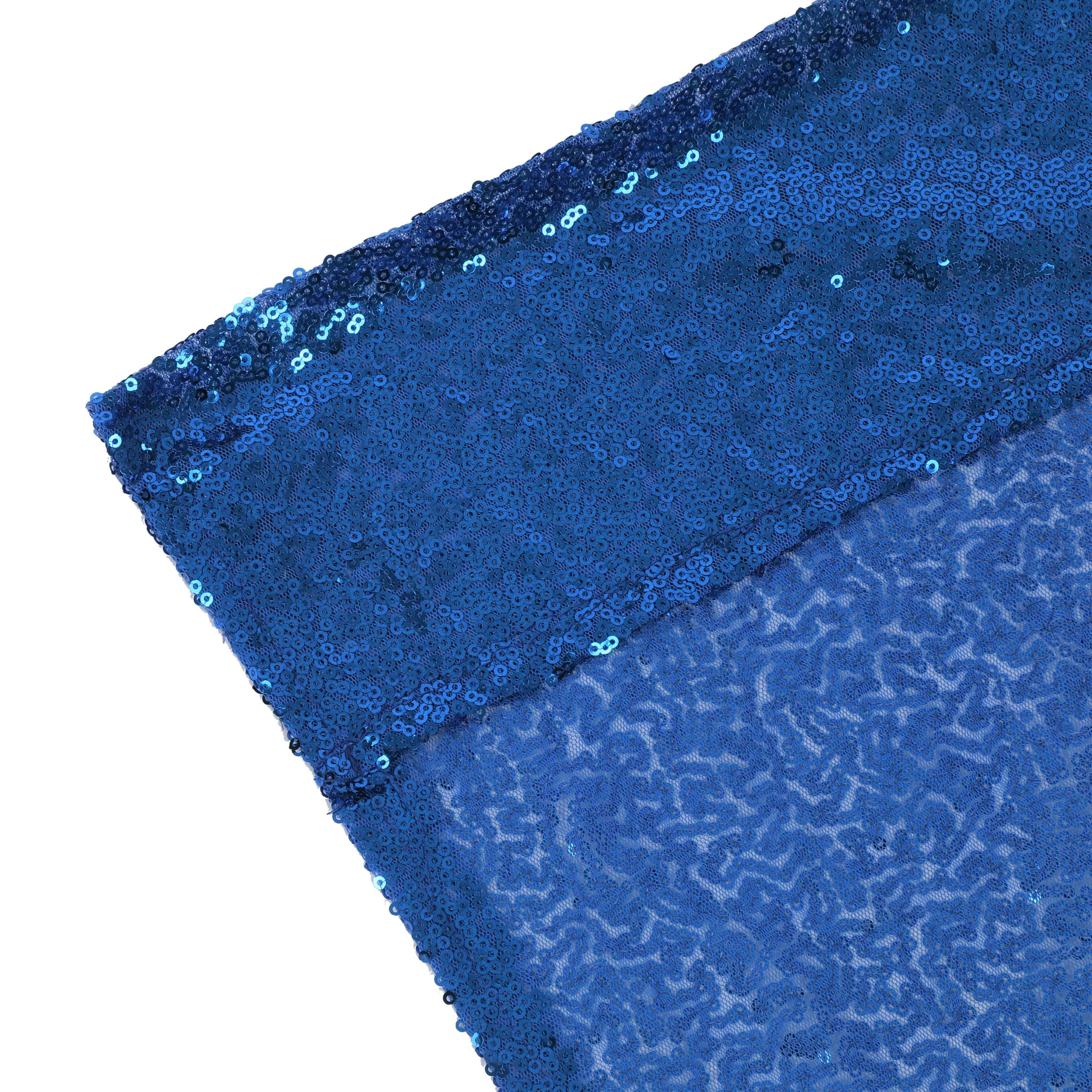 Glitz Sequin Mesh Net 10ft H x 52" W Drape/Backdrop panel - Royal Blue - Image 3