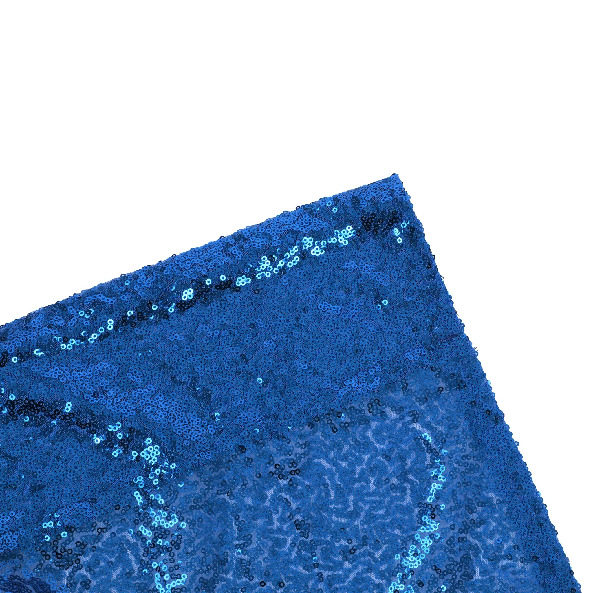 Glitz Sequin Mesh Net 10ft H x 52" W Drape/Backdrop panel - Royal Blue - Image 4