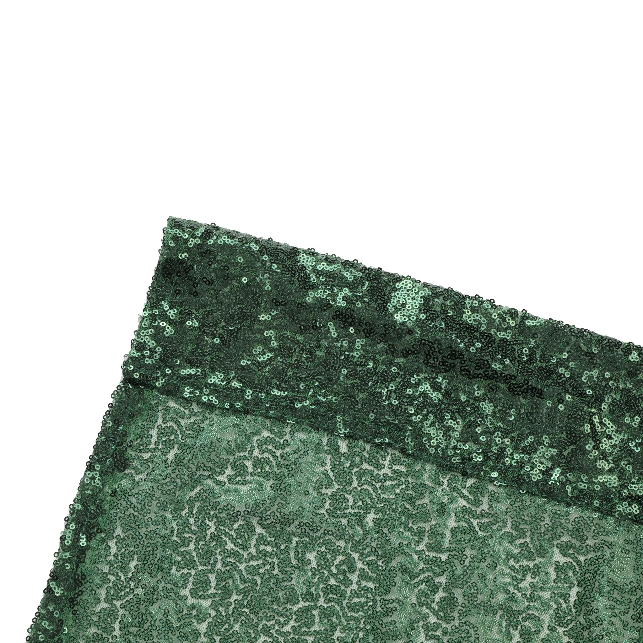 Glitz Sequin Mesh Net 12ft H x 52" W Drape/Backdrop panel - Emerald Green - Image 3