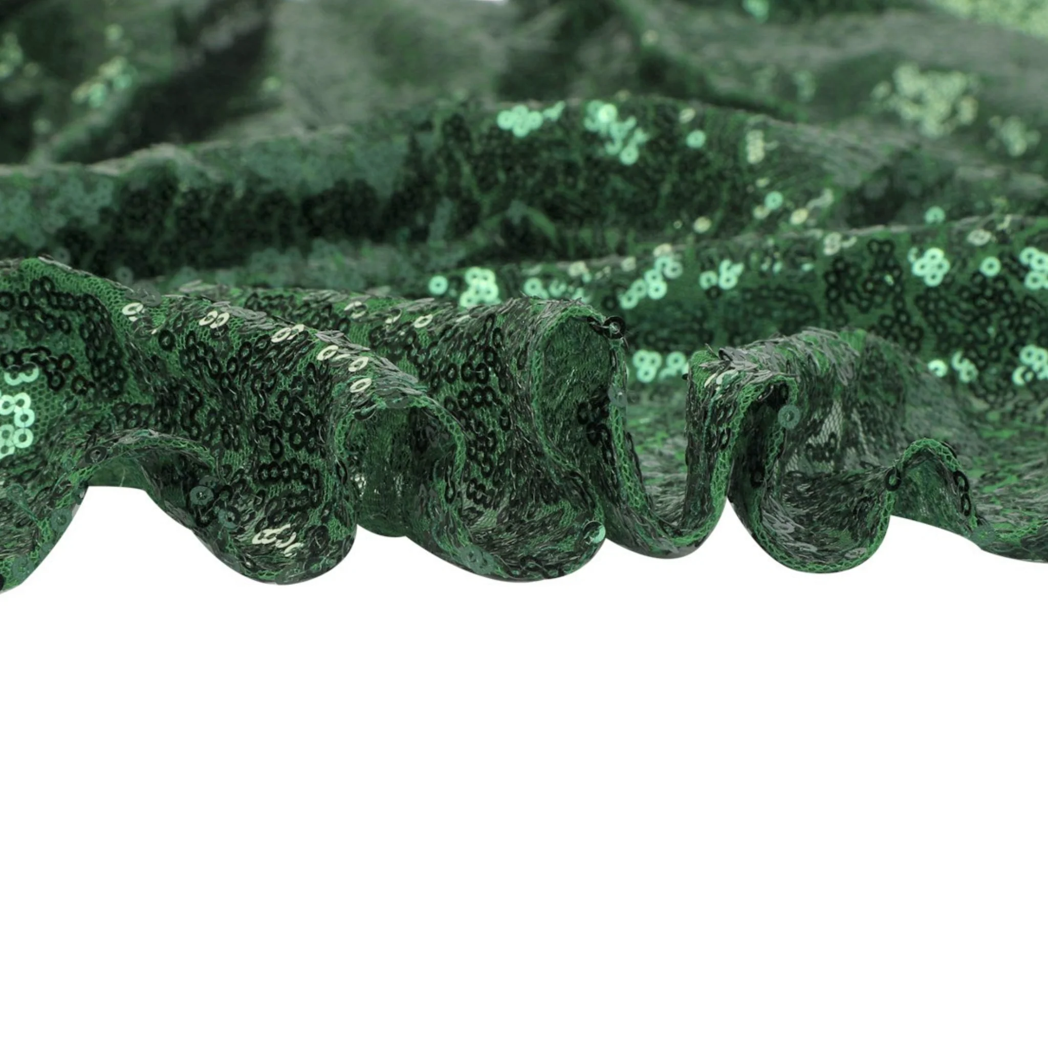 Glitz Sequin Mesh Net 12ft H x 52" W Drape/Backdrop panel - Emerald Green - Image 6