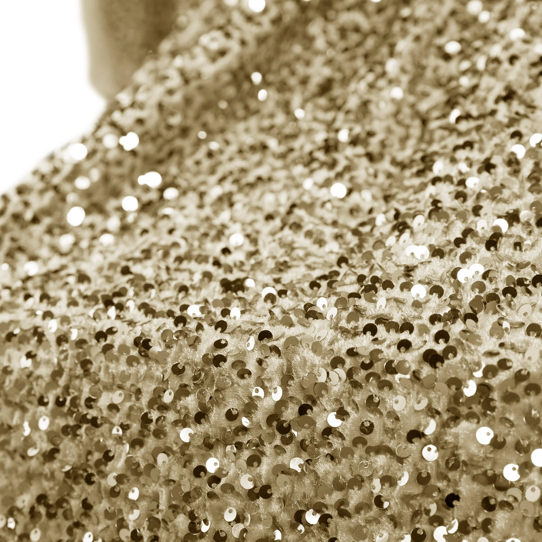 Sequin Velvet 10ft H x 52" W Drape/Backdrop Curtain Panel - Champagne - Image 3