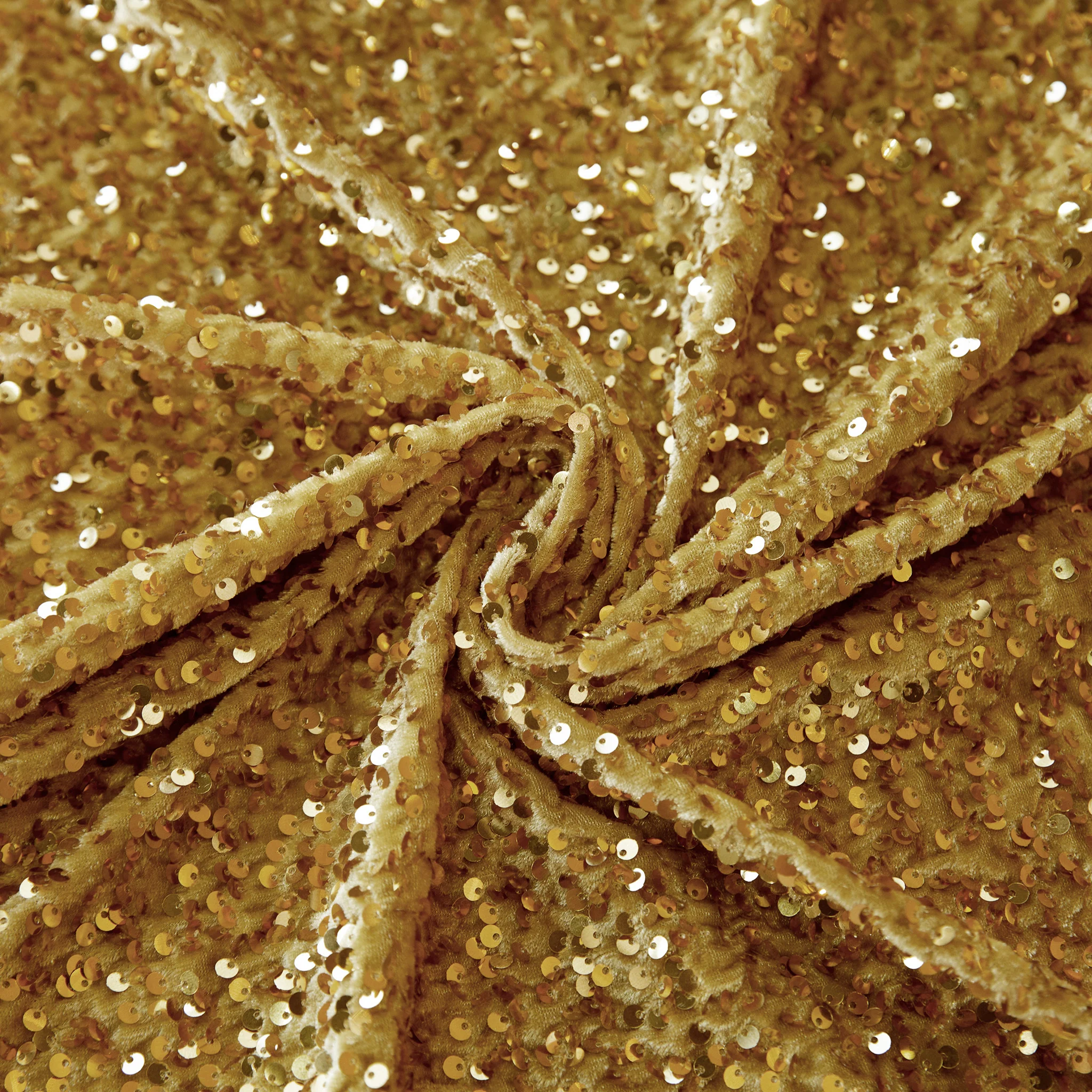 Sequin Velvet 10ft H x 52" W Drape/Backdrop Curtain Panel - Gold - Image 3