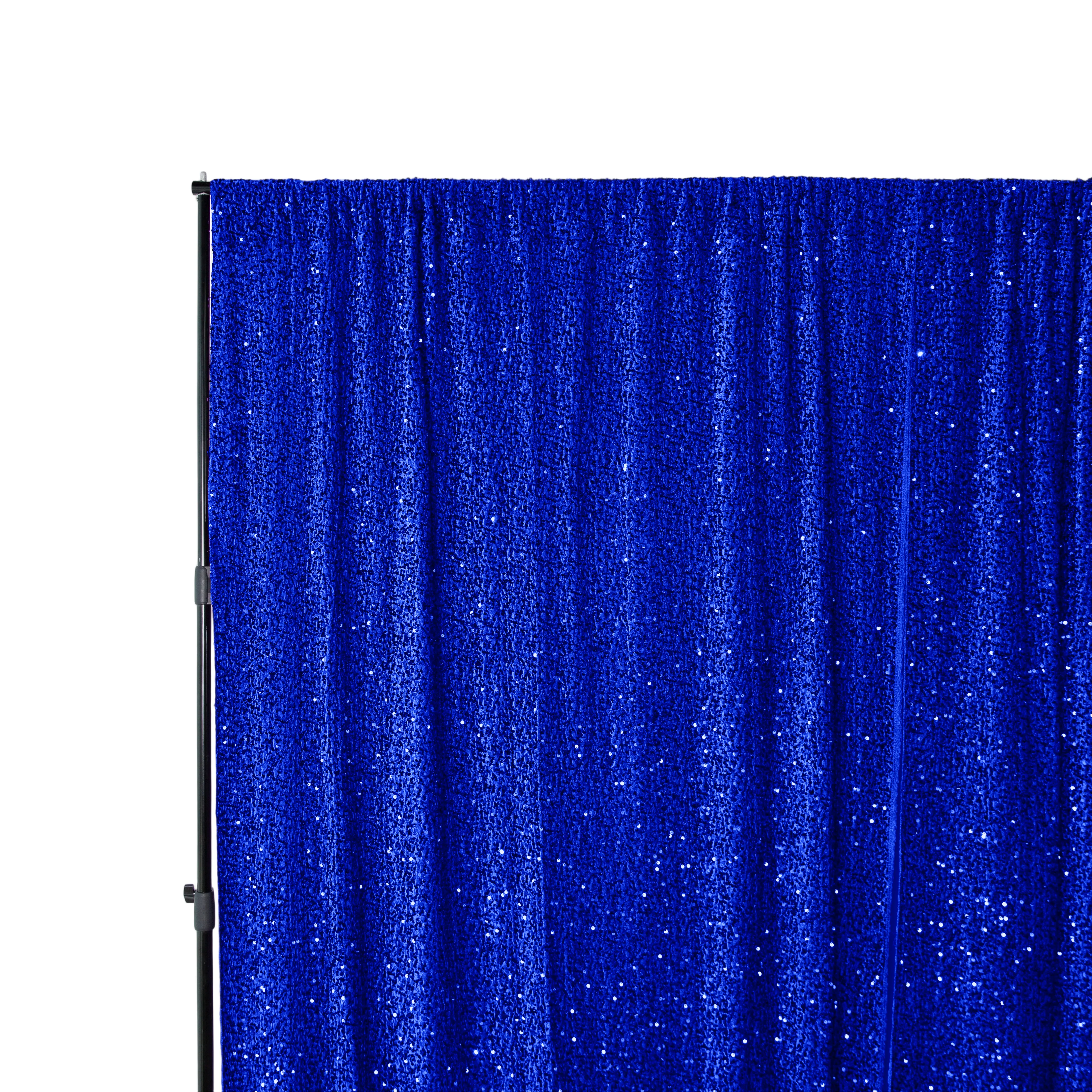 Sequin Velvet 10ft H x 52" W Drape/Backdrop Curtain Panel - Royal Blue - Image 4